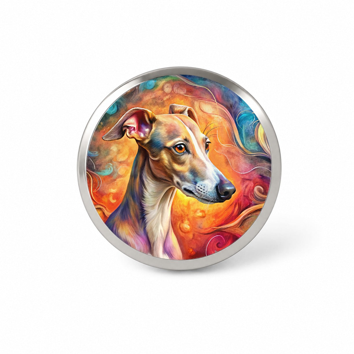 Whippet Dog Abstract Art Novelty Hat Backpack Lapel Pin