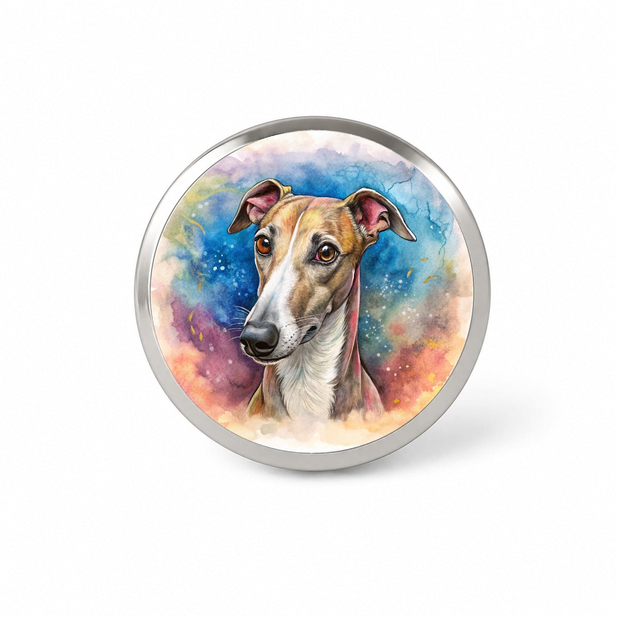 Whippet Dog Illustration Novelty Hat Backpack Lapel Pin