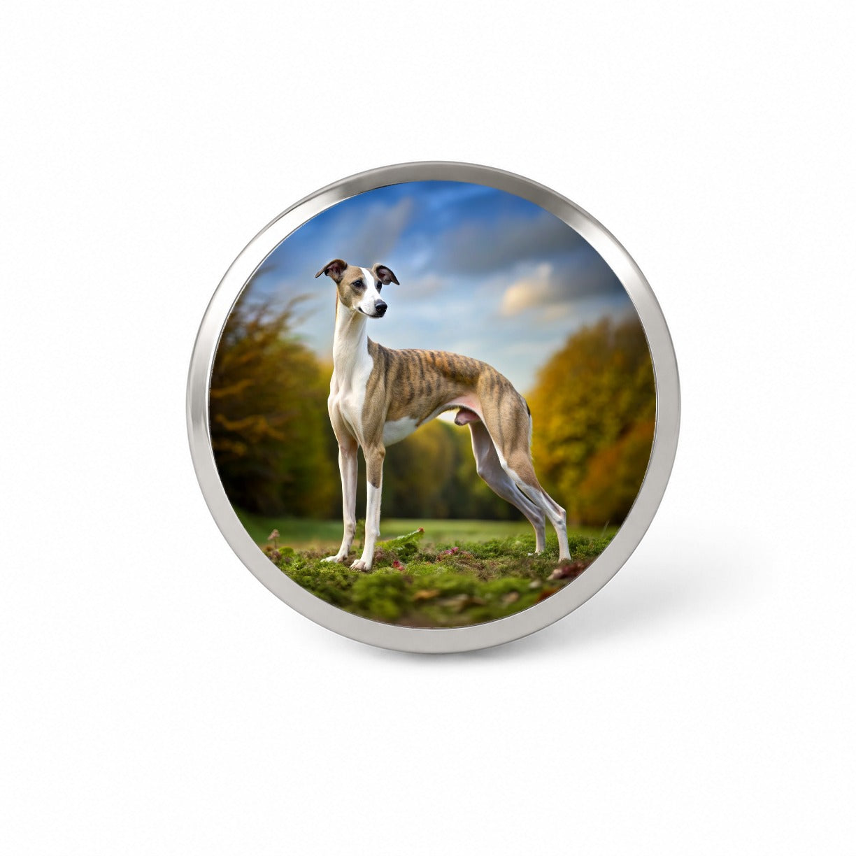 Whippet Dog Photo Novelty Hat Backpack Lapel Pin