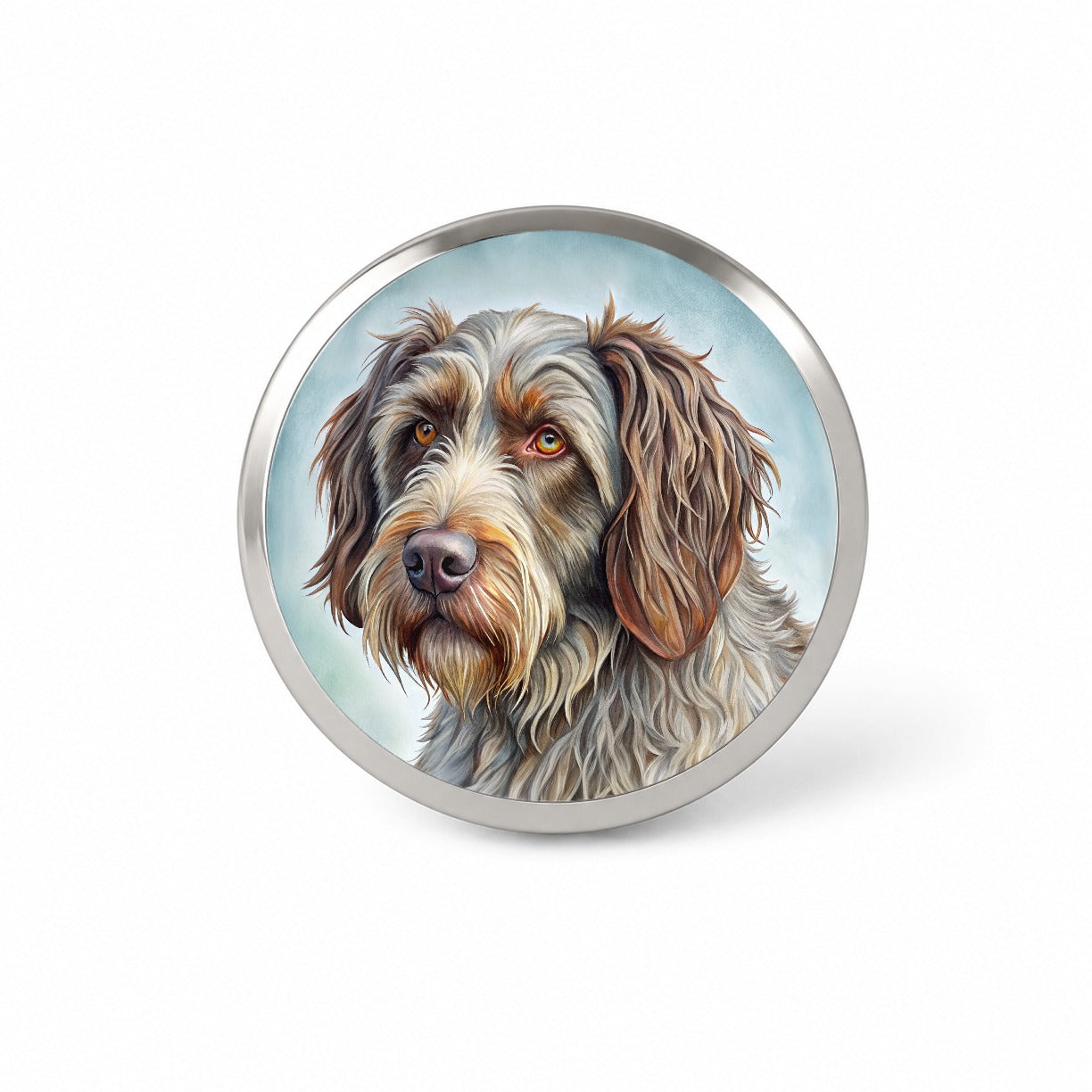 Wirehaired Pointing Griffon Dog Illustration Novelty Hat Backpack Lapel Pin