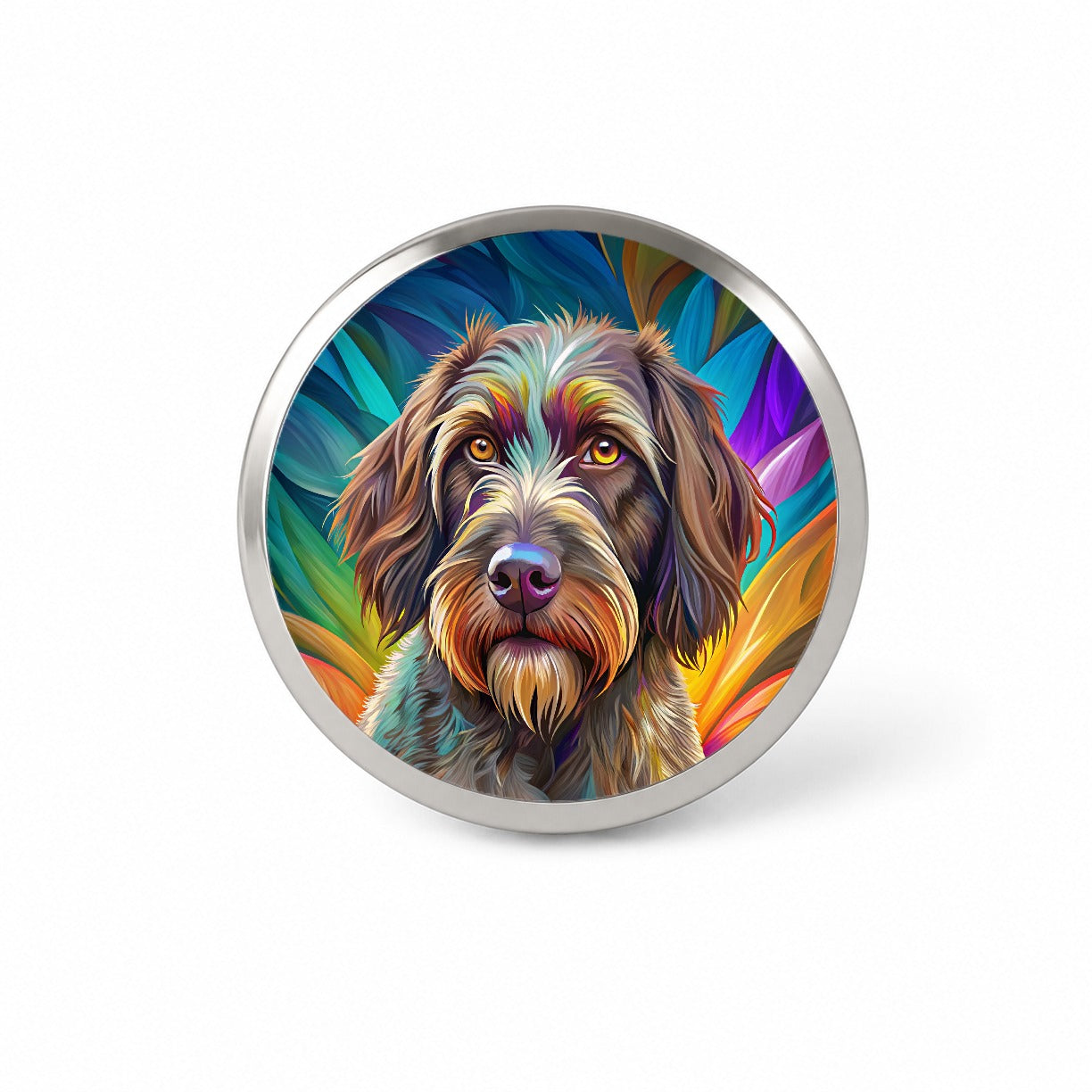 Wirehaired Pointing Griffon Dog Pop Art Novelty Hat Backpack Lapel Pin