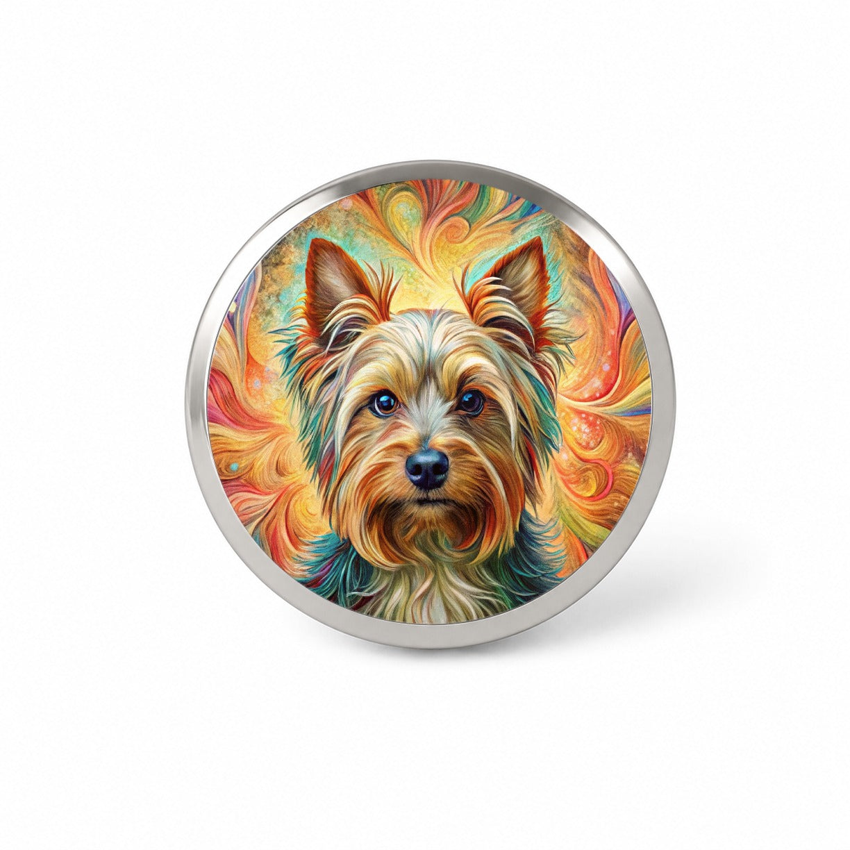 Yorkshire Terrier Yorkie Dog Bohemian Art Novelty Hat Backpack Lapel Pin