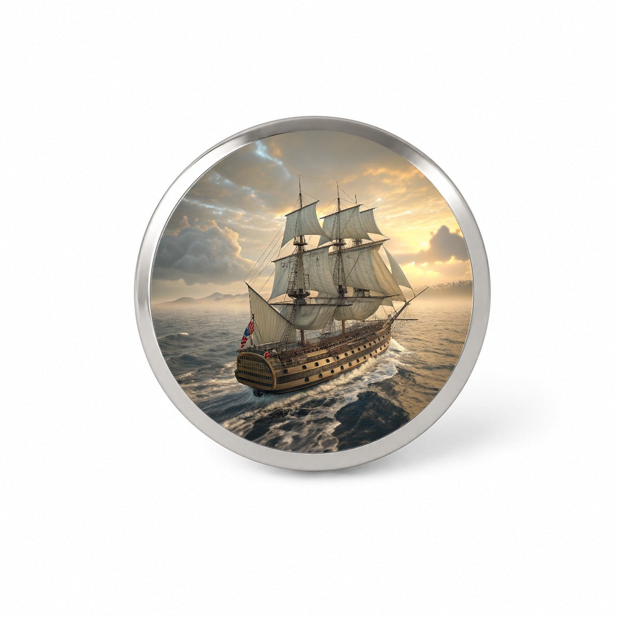 18th Century Warship Ship Of The Line At Sea Novelty Hat Backpack Lapel Pin