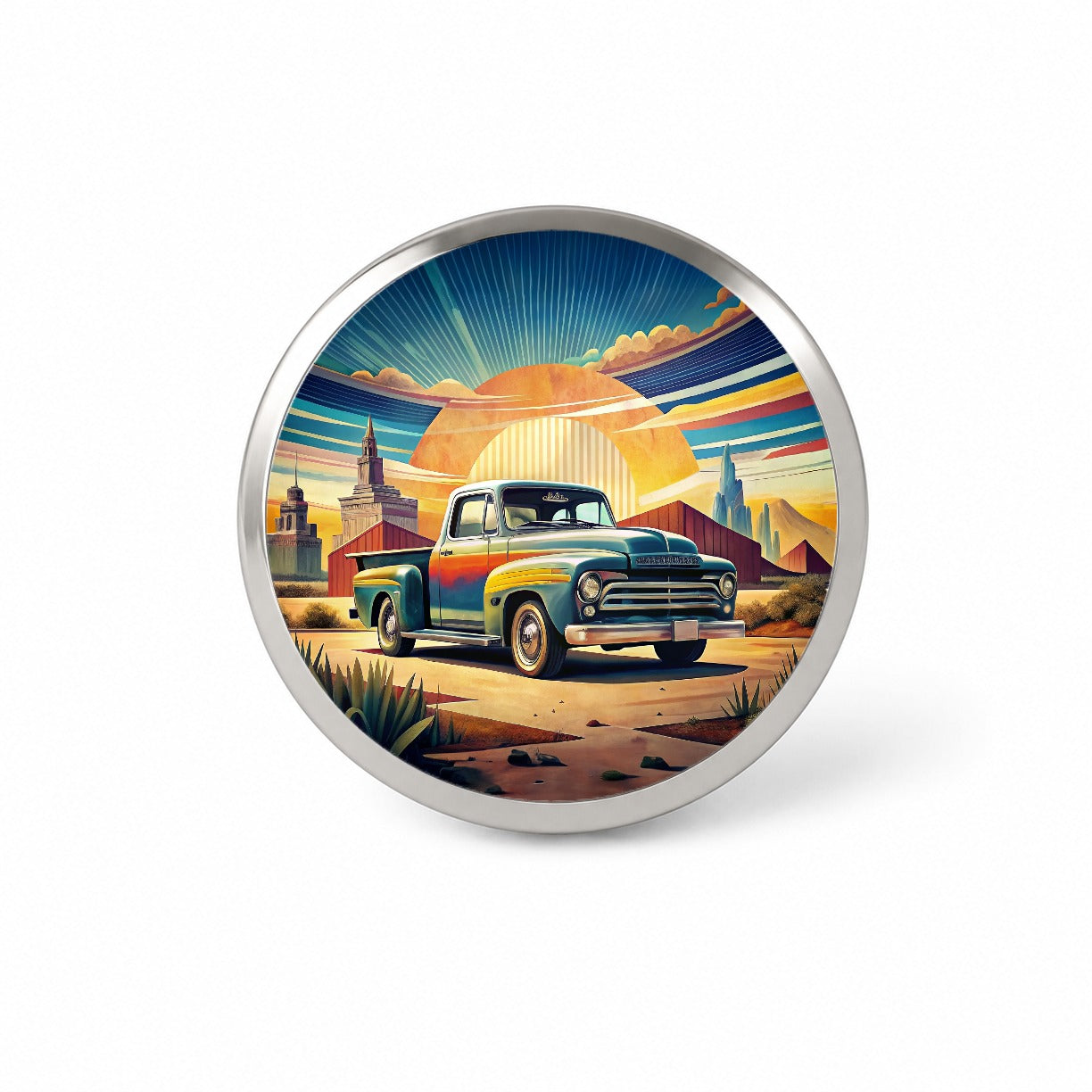 Classic Retro Truck Art Novelty Hat Backpack Lapel Pin