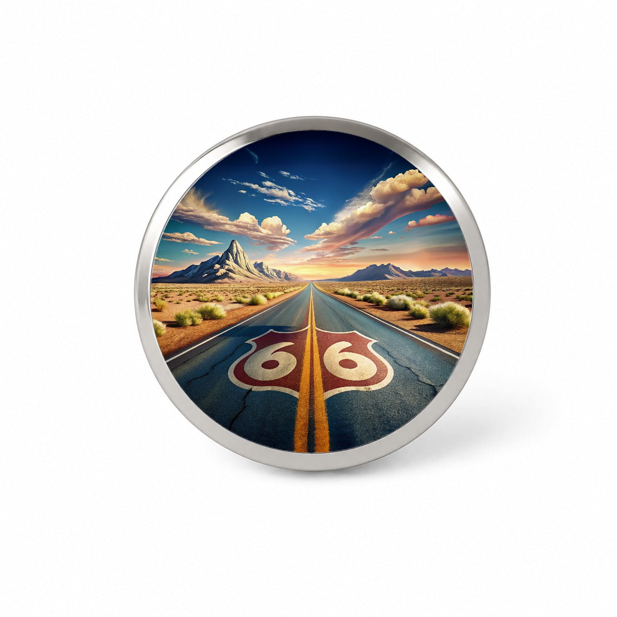 Highway Route 66 Southwest Art Novelty Hat Backpack Lapel Pin