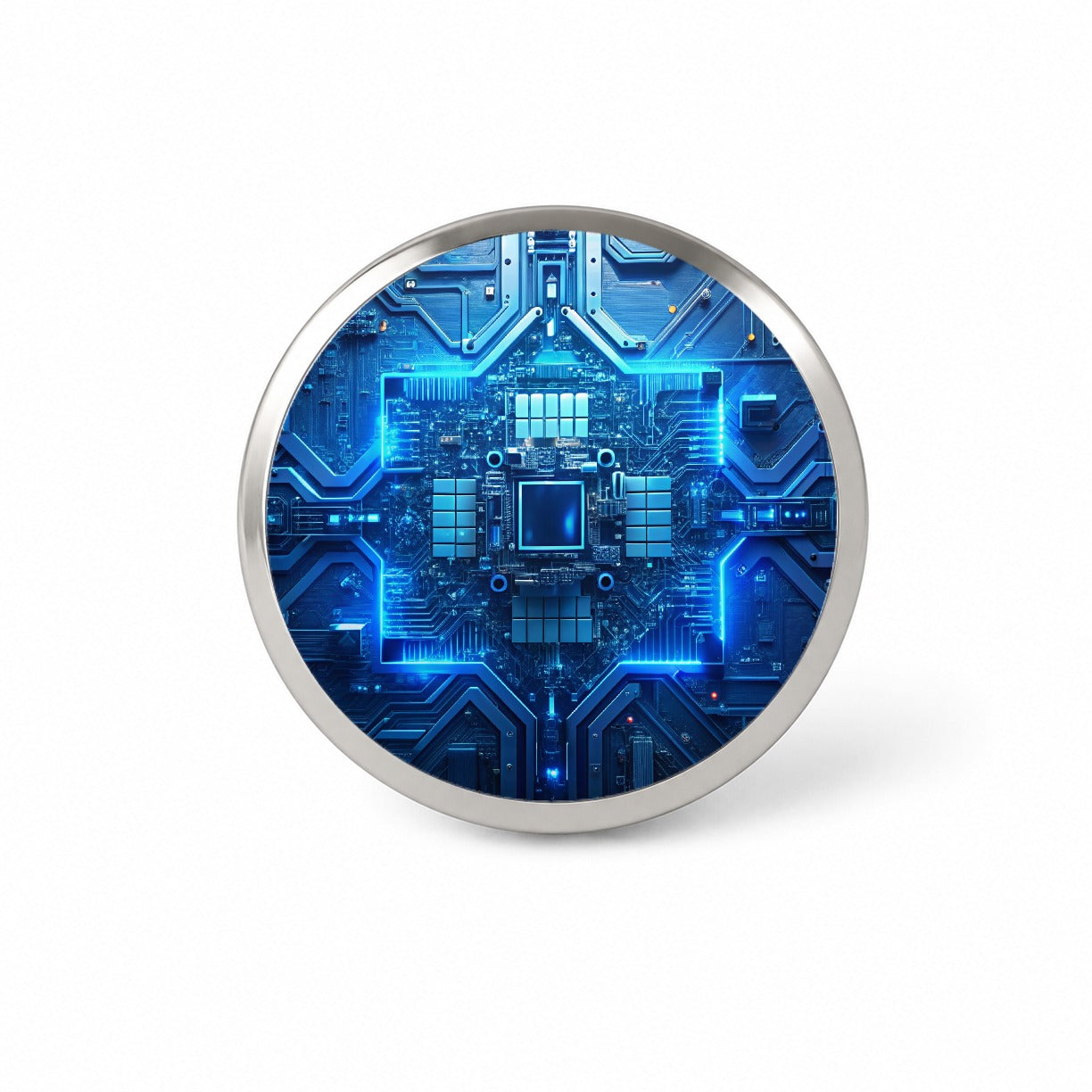 Intricate Blue Circuit Board Novelty Hat Backpack Lapel Pin