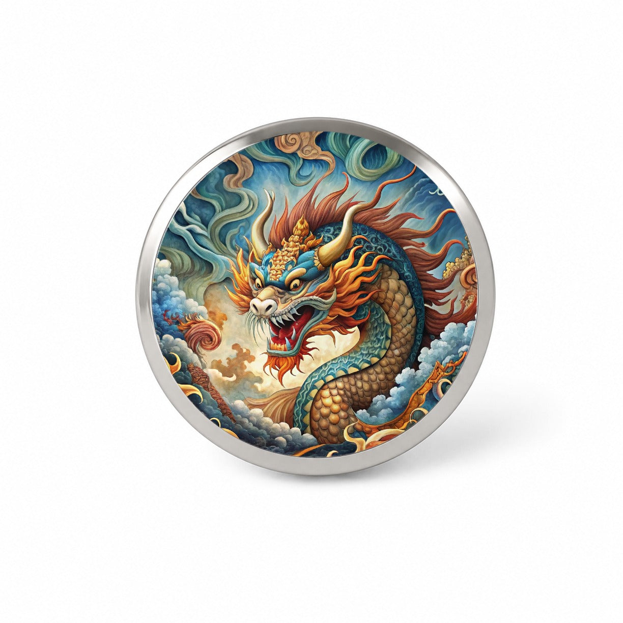 Japanese Asian Spirit Dragon Art Novelty Hat Backpack Lapel Pin