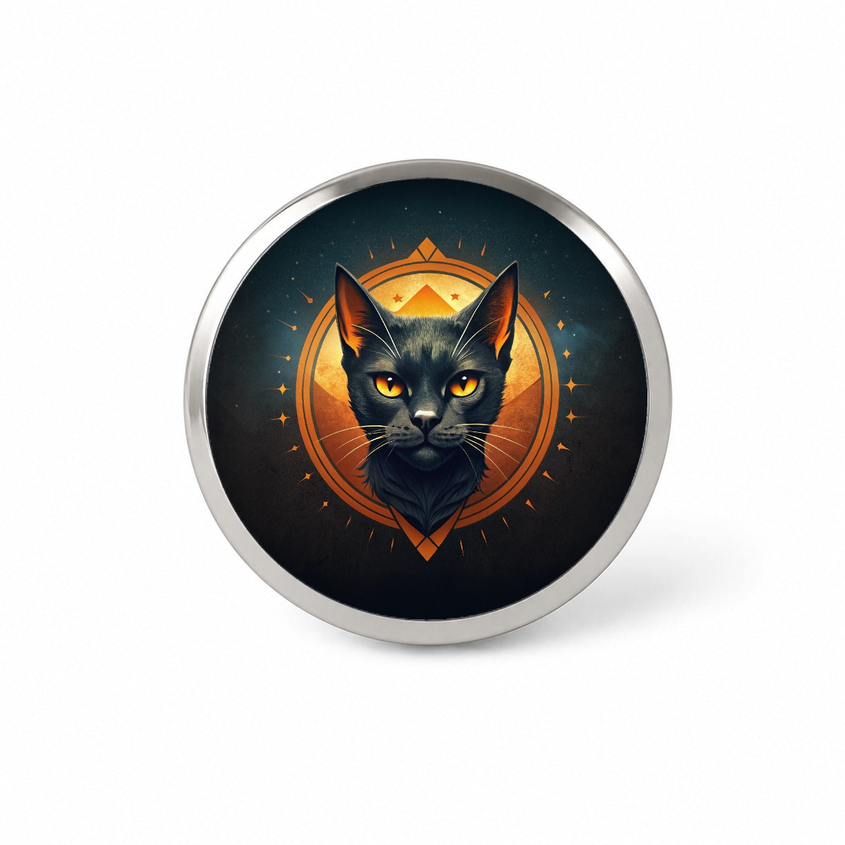 Noir Black Cat Design Novelty Hat Backpack Lapel Pin