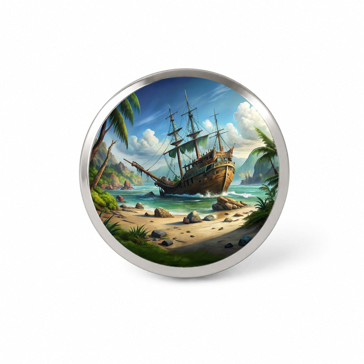 Pirate Sailing Ship Shipwreck Novelty Hat Backpack Lapel Pin
