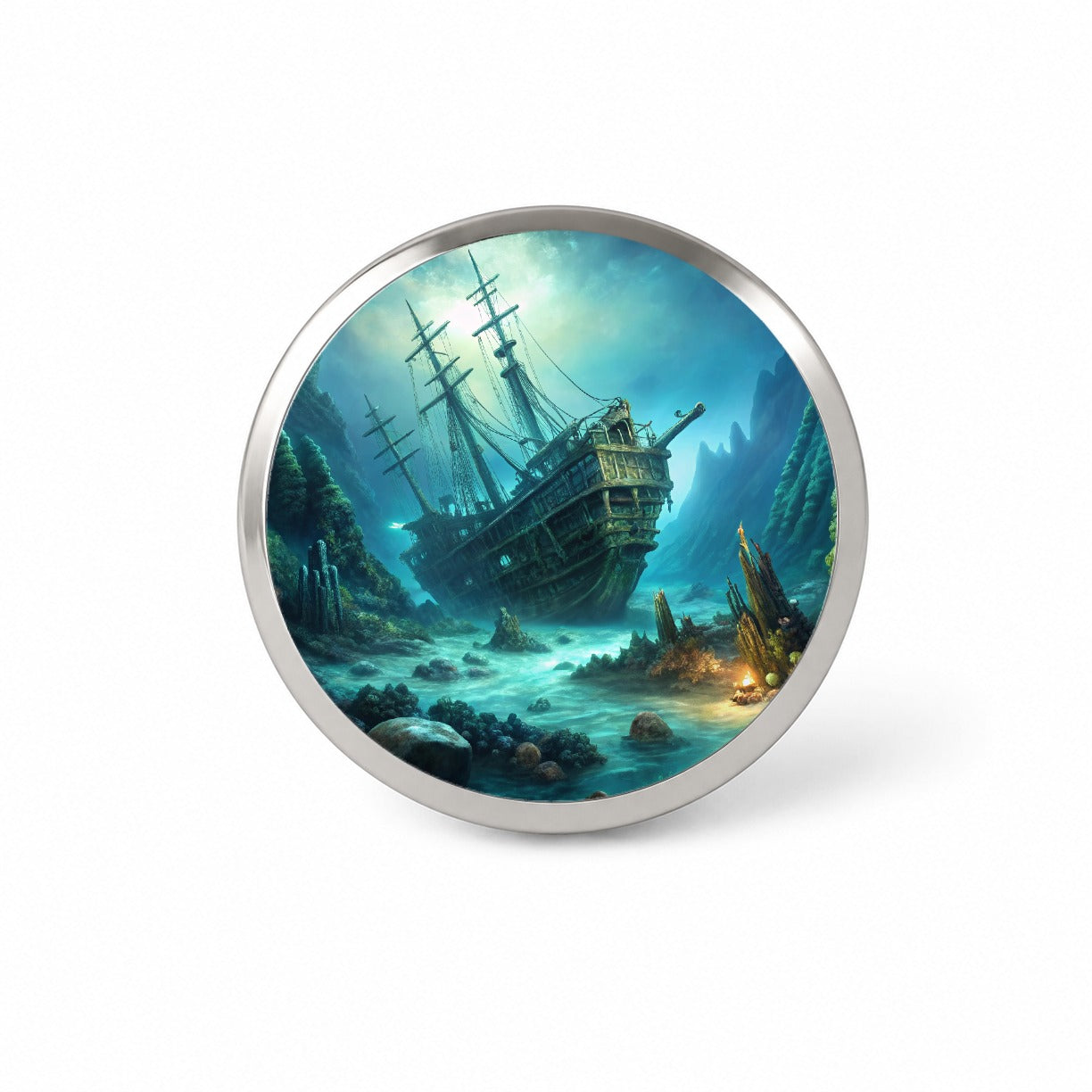 Pirate Ship Shipwreck Under The Ocean Novelty Hat Backpack Lapel Pin