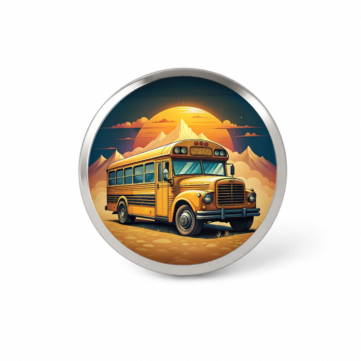 Retro Classic School Bus Novelty Hat Backpack Lapel Pin
