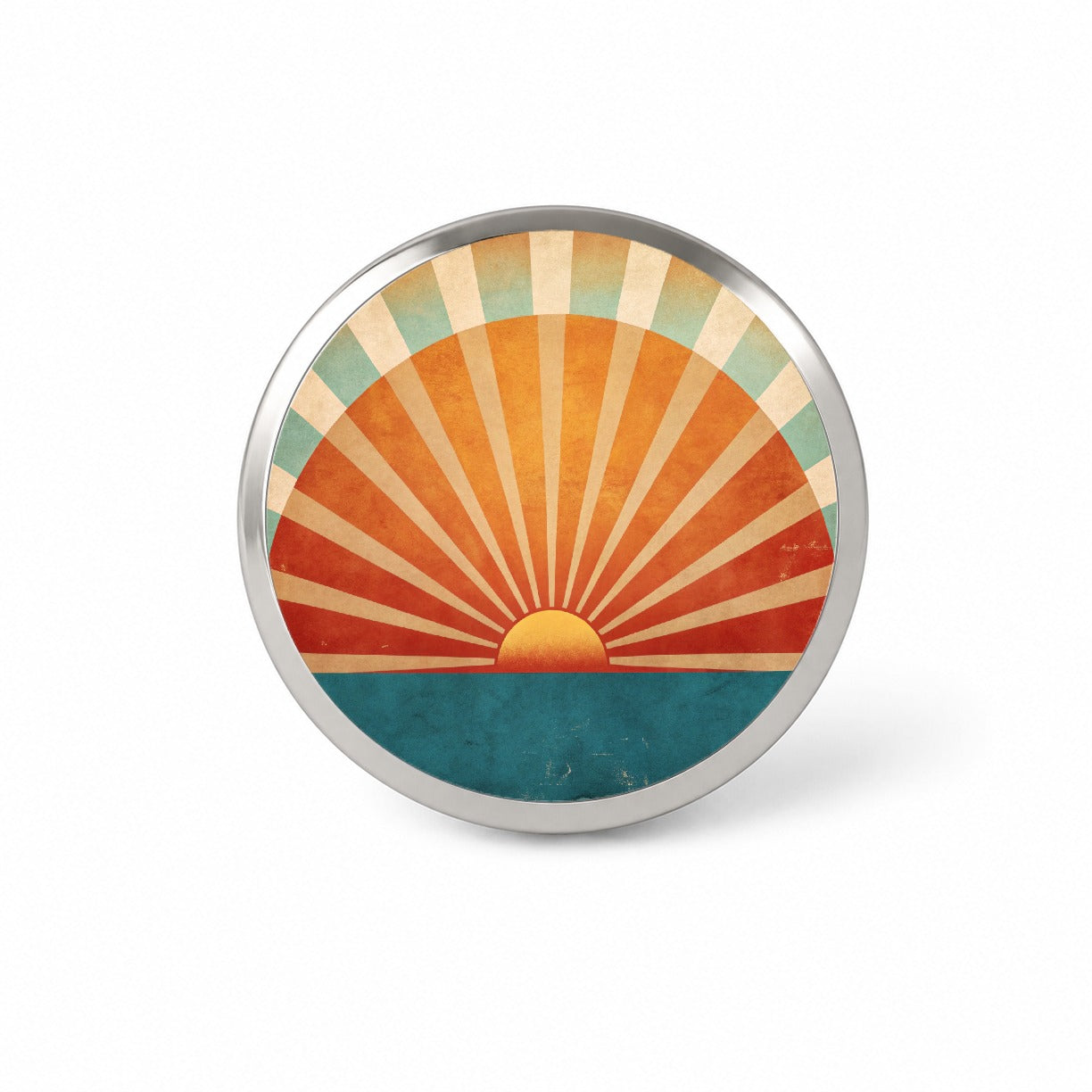 Retro Vintage Rising Sun Design Novelty Hat Backpack Lapel Pin