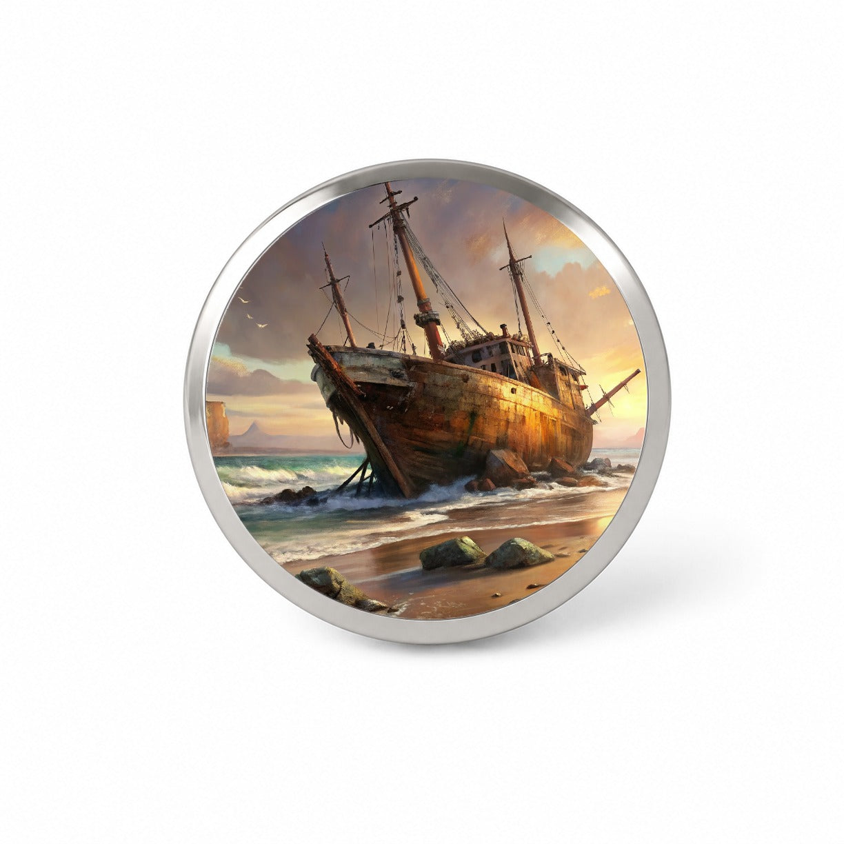 Shipwreck on the Beach Novelty Hat Backpack Lapel Pin