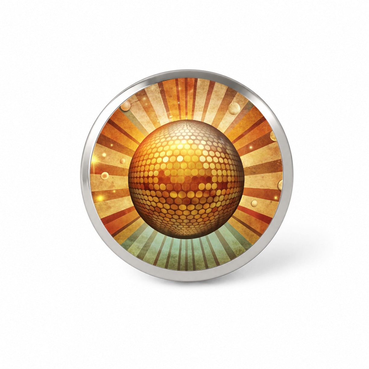 Vintage Retro Disco Ball Design Novelty Hat Backpack Lapel Pin