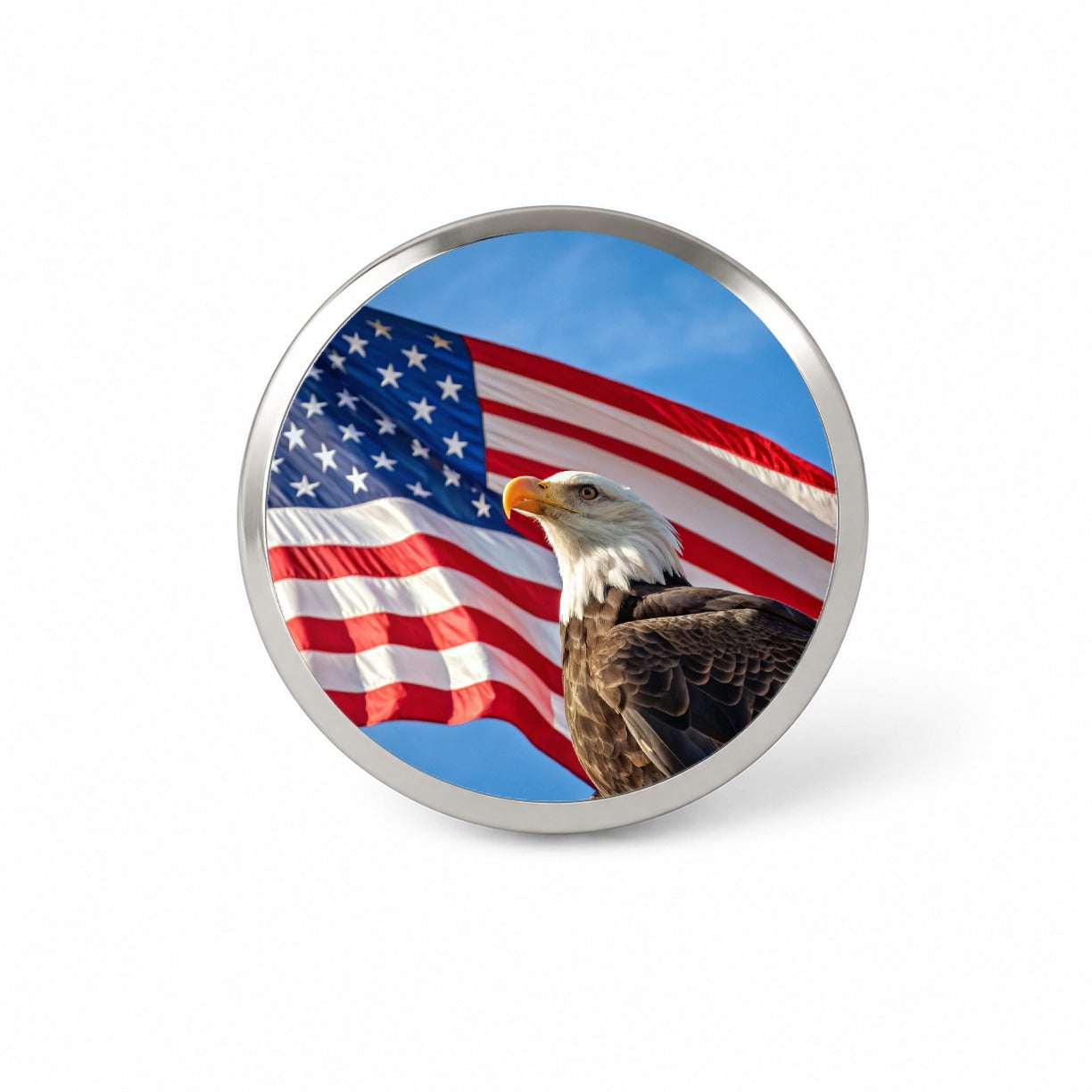 Eagle And American Flag USA United States Patriotic Novelty Hat Backpack Lapel Pin