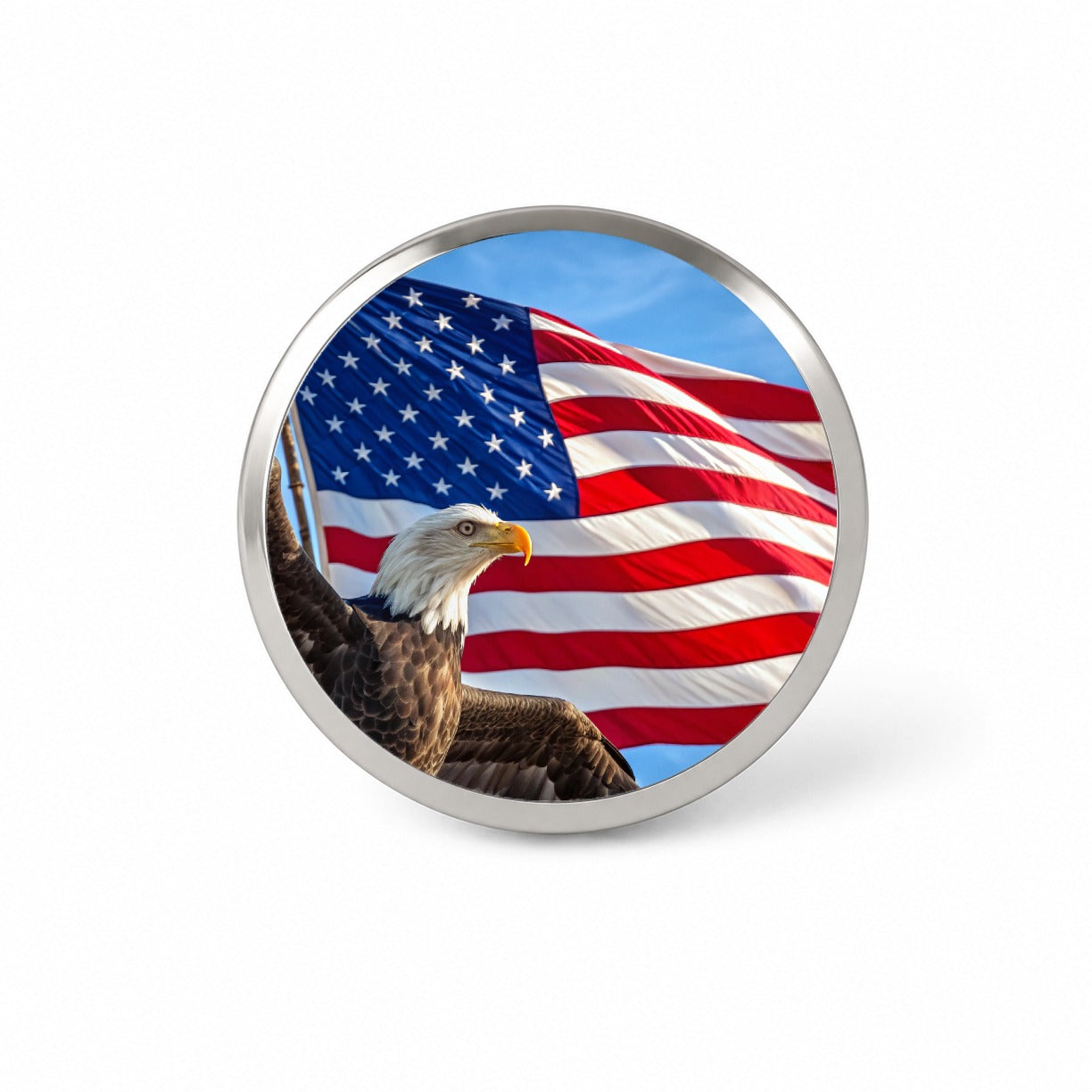 Eagle And American Flag USA United States Novelty Hat Backpack Lapel Pin