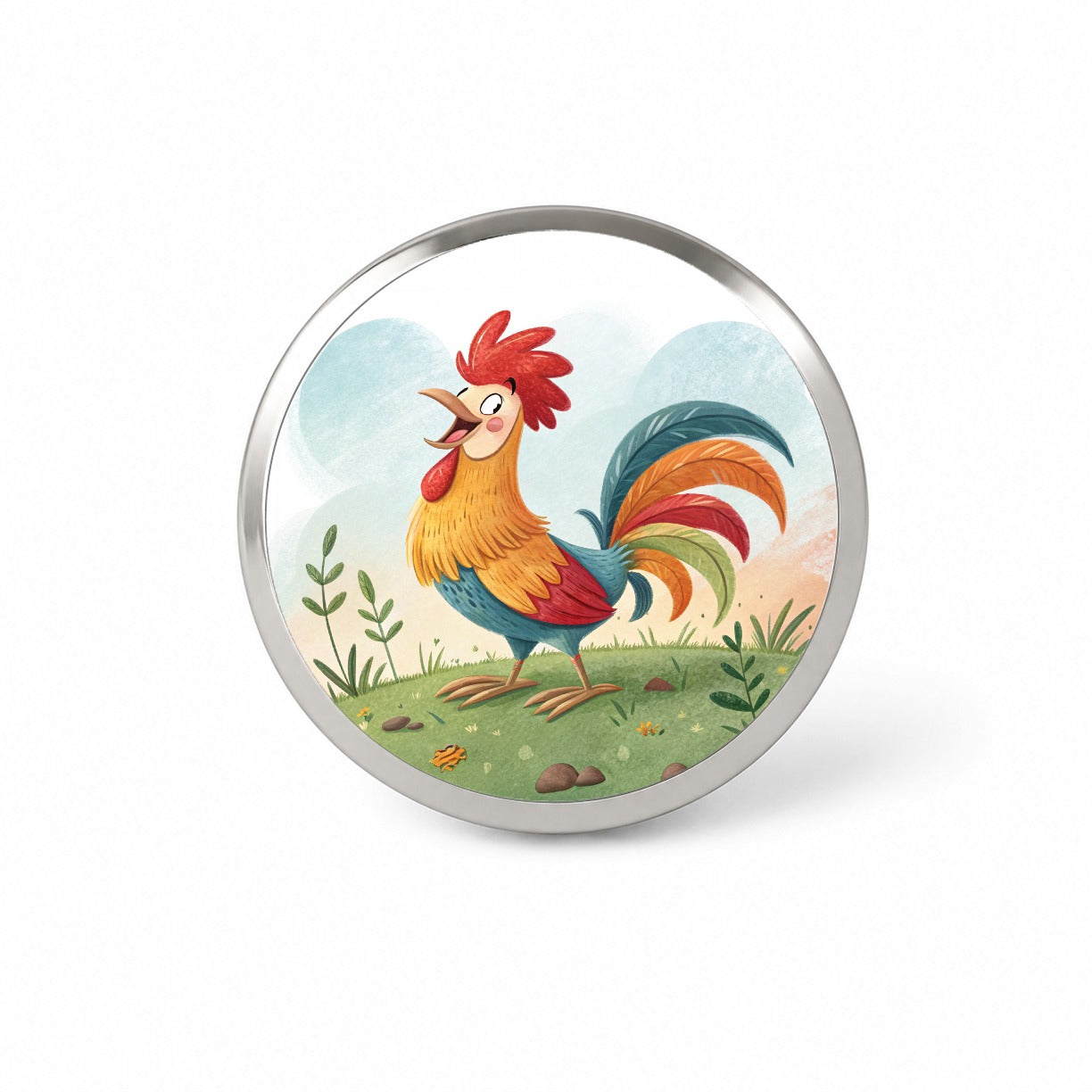 Happy Rooster Novelty Hat Backpack Lapel Pin