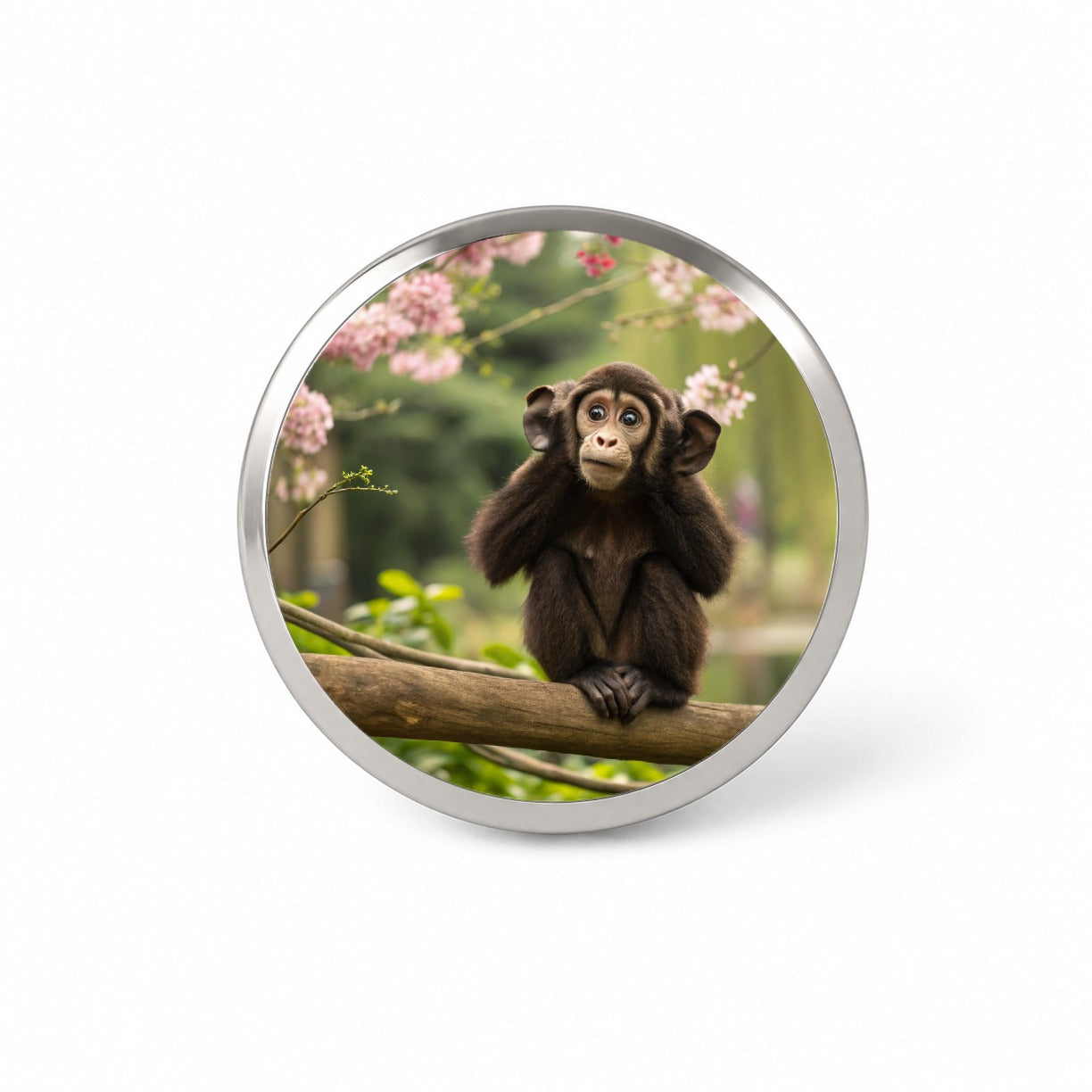 Hear No Evil Cute Monkey Novelty Hat Backpack Lapel Pin