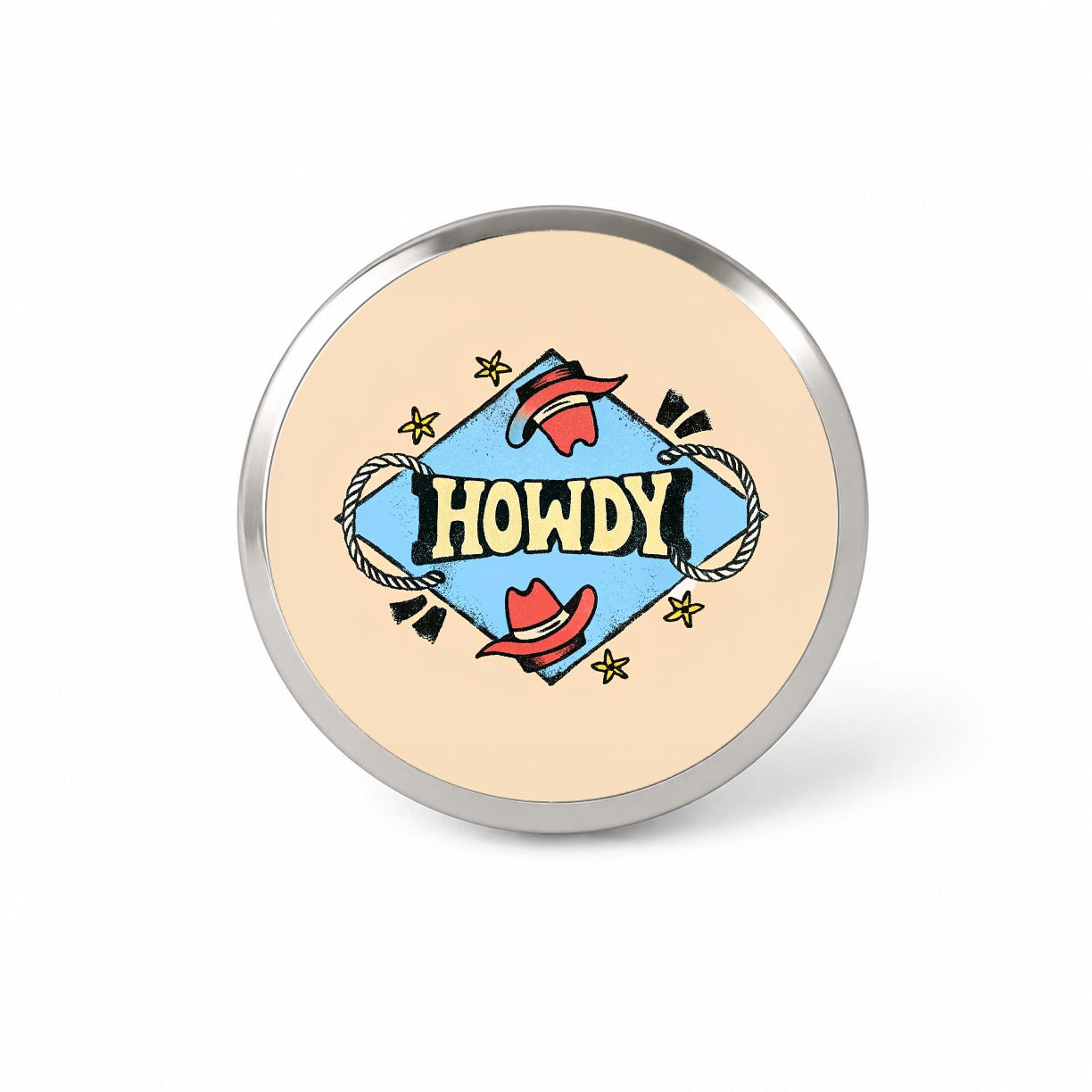Howdy Country Cowboy Cowgirl Novelty Hat Backpack Lapel Pin