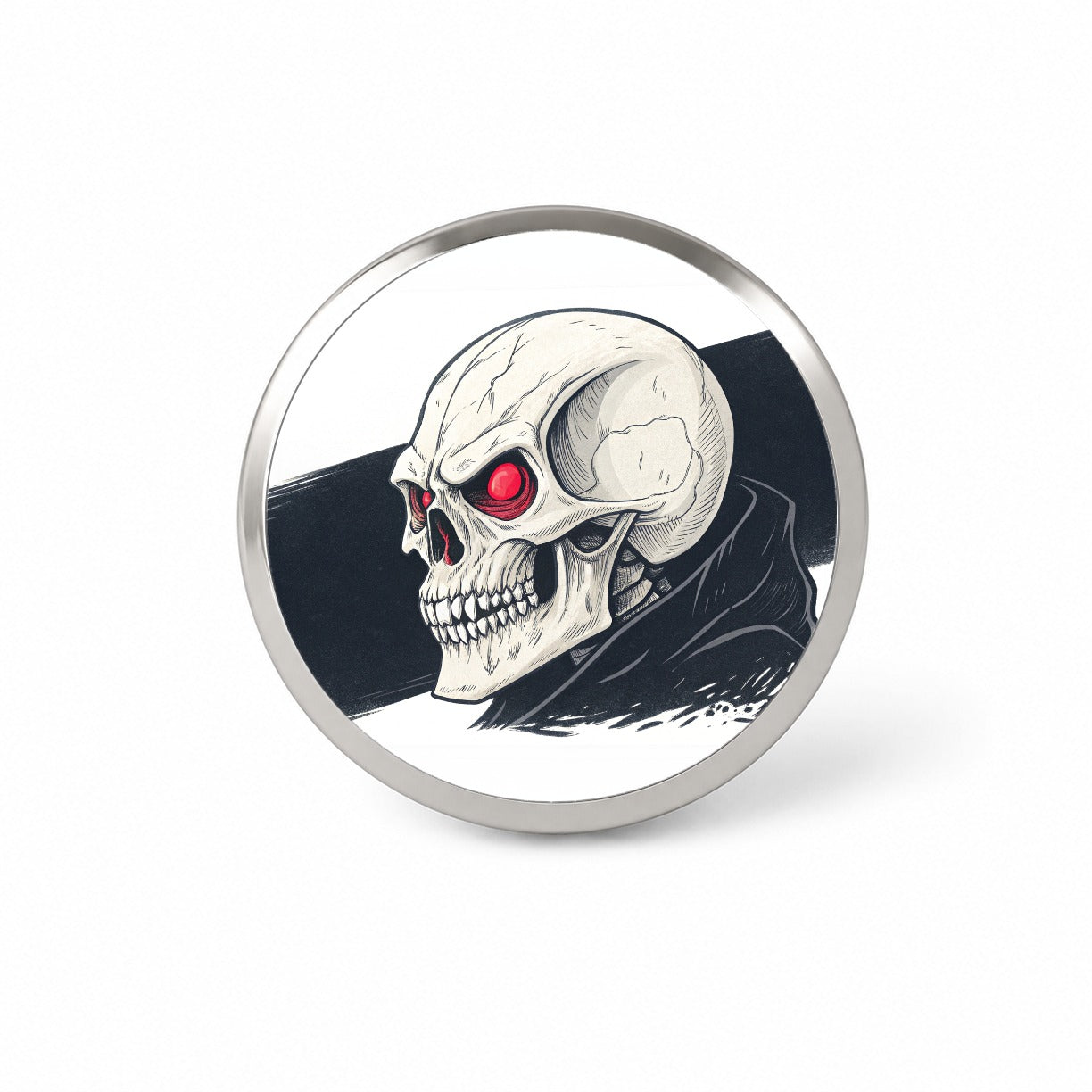 Skull With Red Eyes Menacing Novelty Hat Backpack Lapel Pin