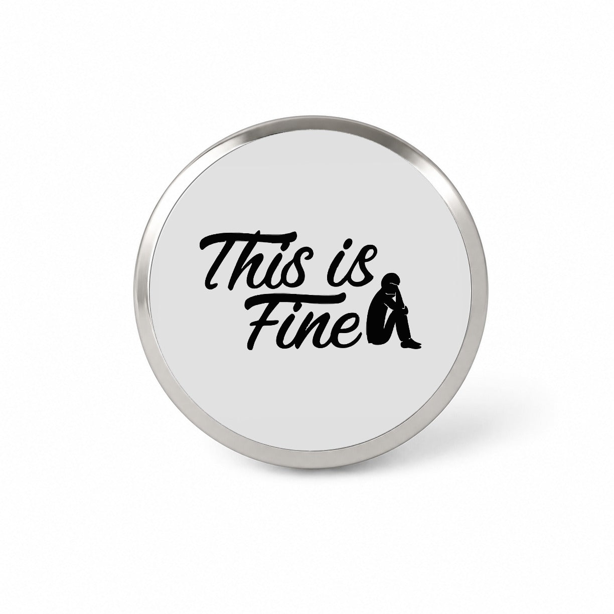 This Is Fine Funny Novelty Hat Backpack Lapel Pin