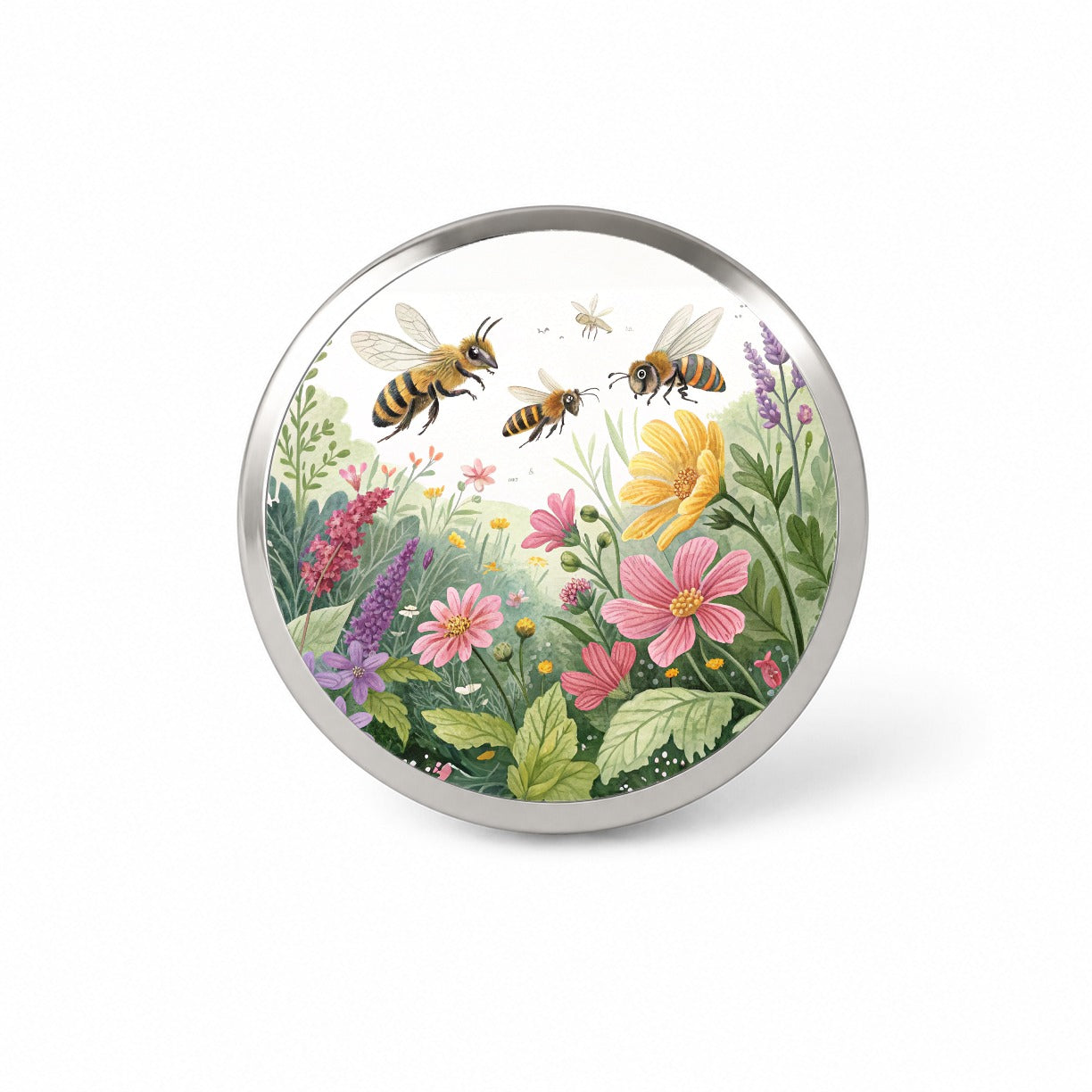 Flying Bees Flowers Novelty Hat Backpack Lapel Pin