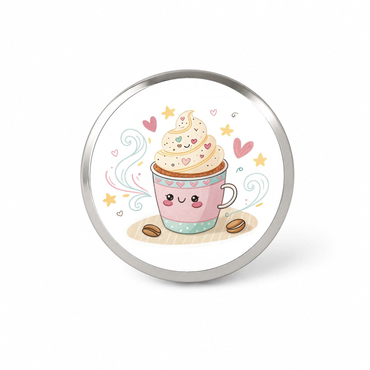 Kawaii Latte Coffee Novelty Hat Backpack Lapel Pin
