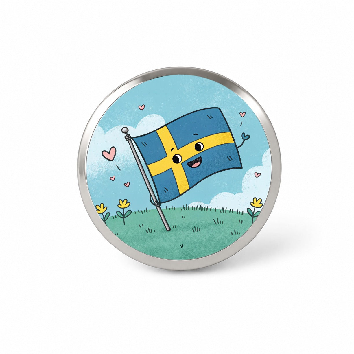 Kawaii Sweden Flag Novelty Hat Backpack Lapel Pin