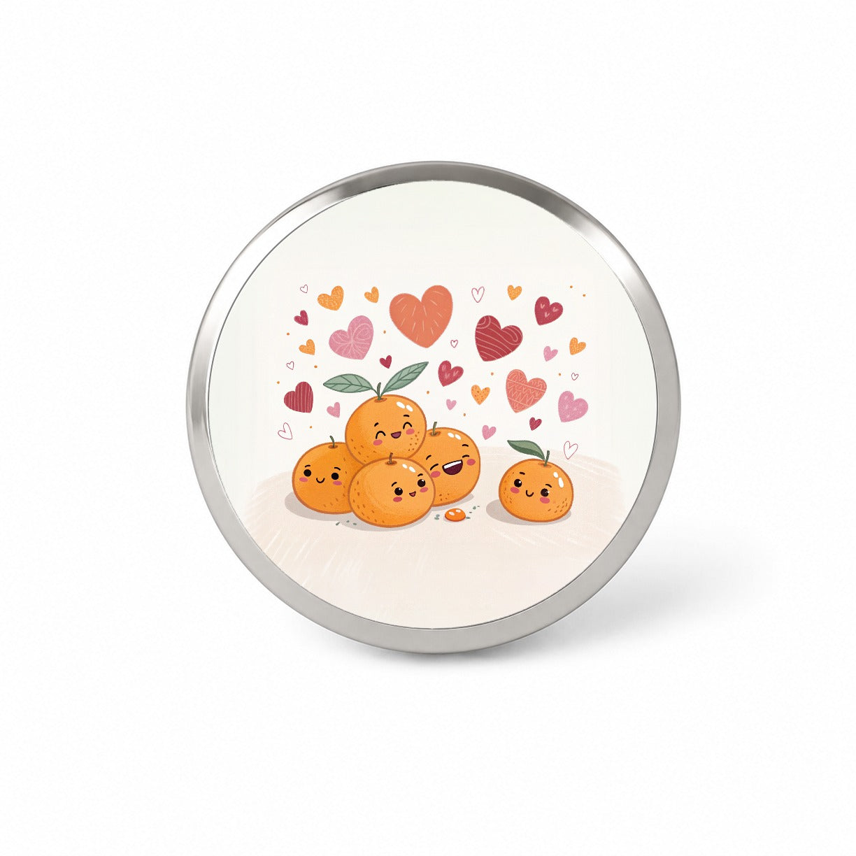 Kawaii Tangerines Hearts Novelty Hat Backpack Lapel Pin