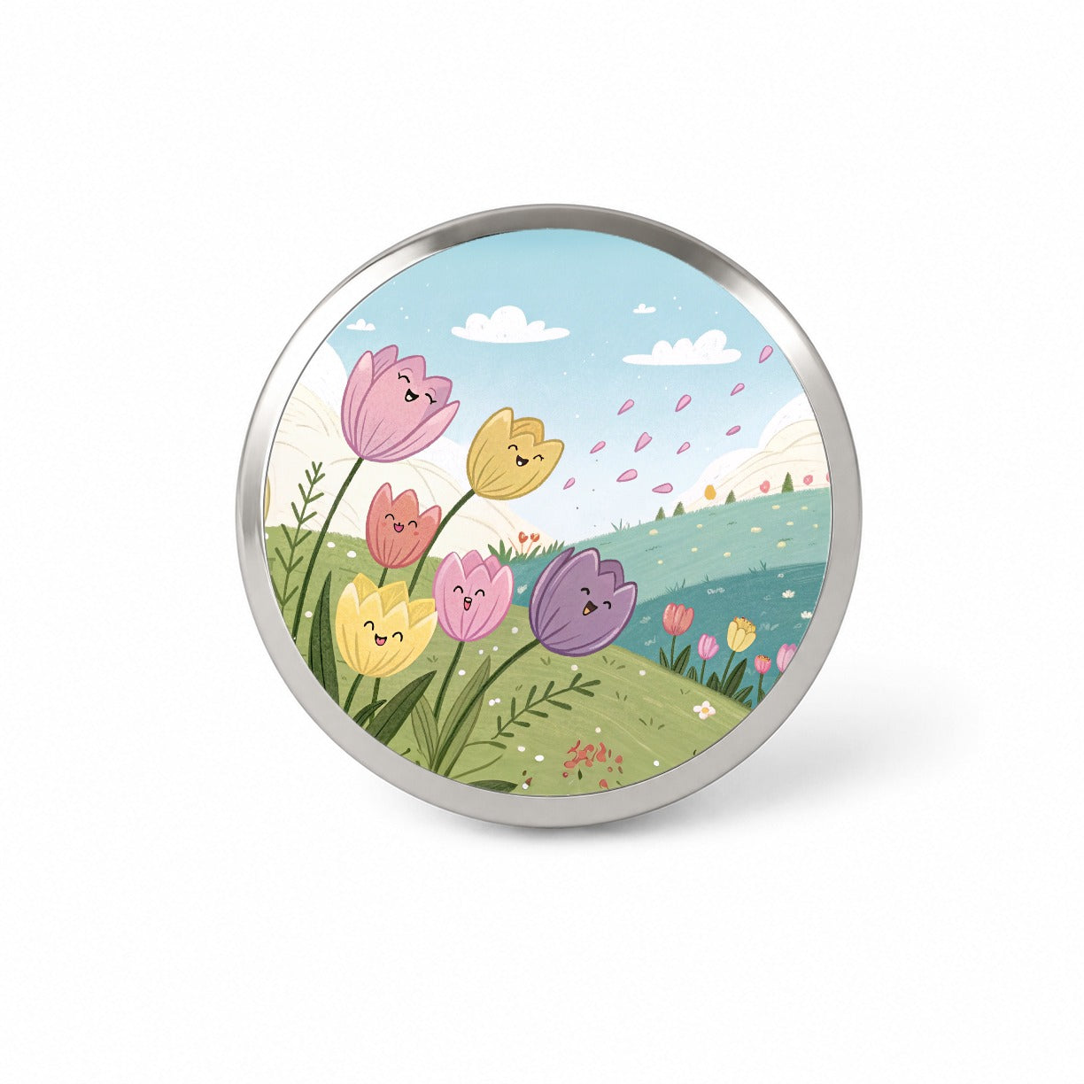 Kawaii Tulips Flowers Novelty Hat Backpack Lapel Pin