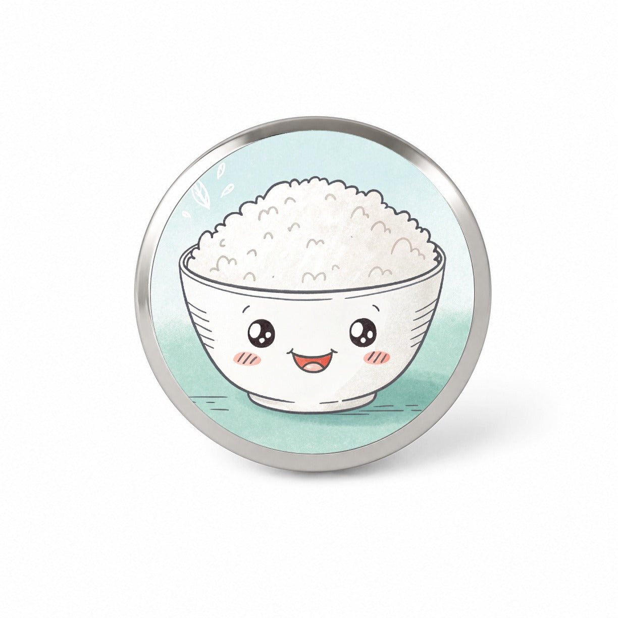 Kawaii White Rice Bowl Novelty Hat Backpack Lapel Pin