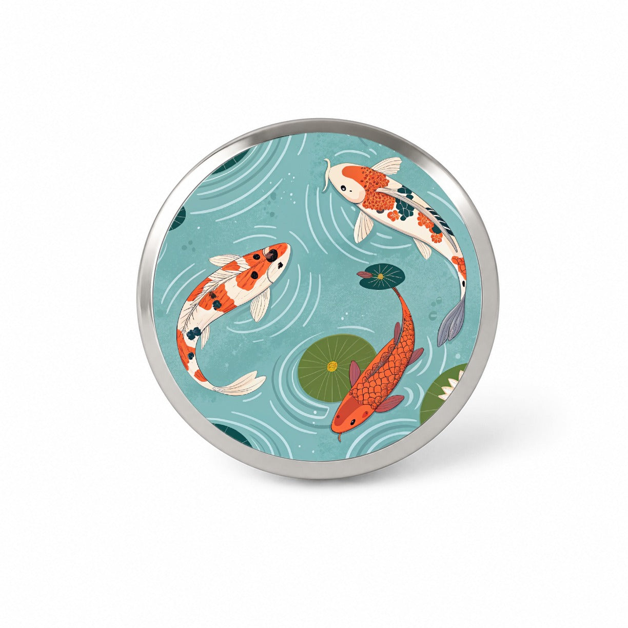 Koi Fish Swimming In Pond Novelty Hat Backpack Lapel Pin