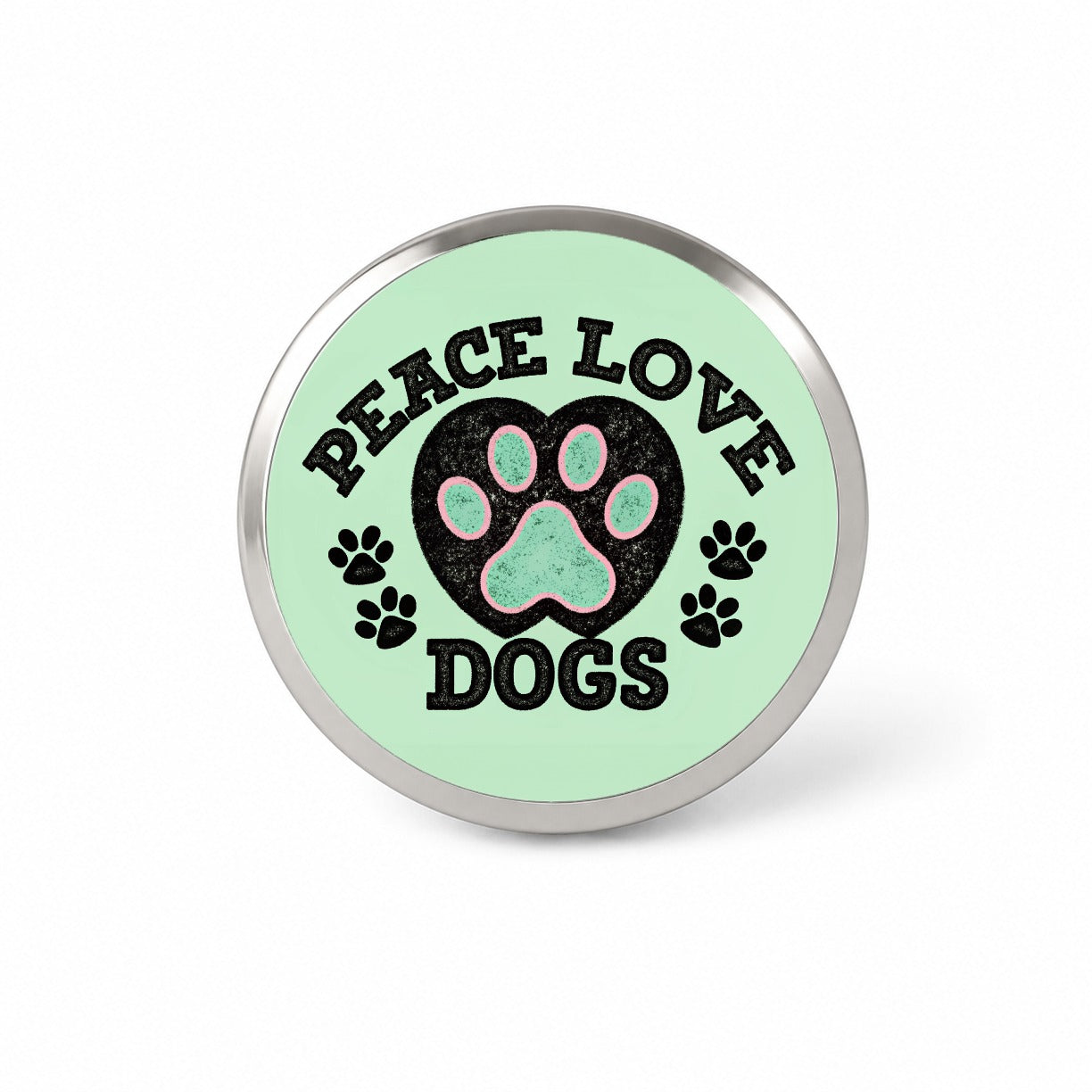 Peace Love Dogs Cute Novelty Hat Backpack Lapel Pin