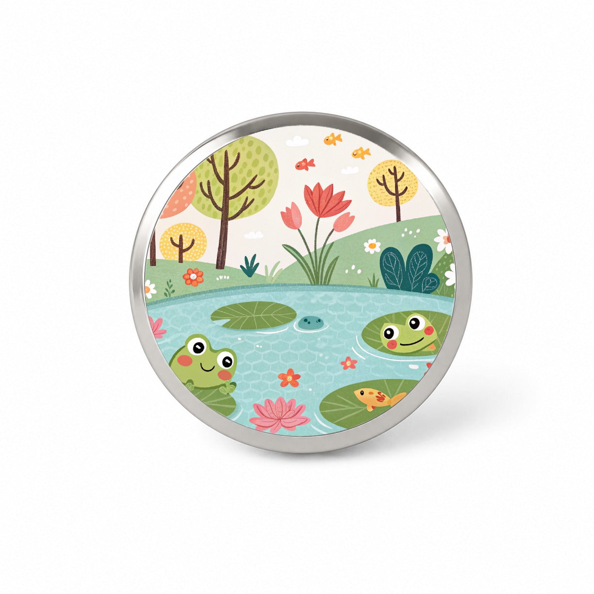 Pond And Frogs Novelty Hat Backpack Lapel Pin