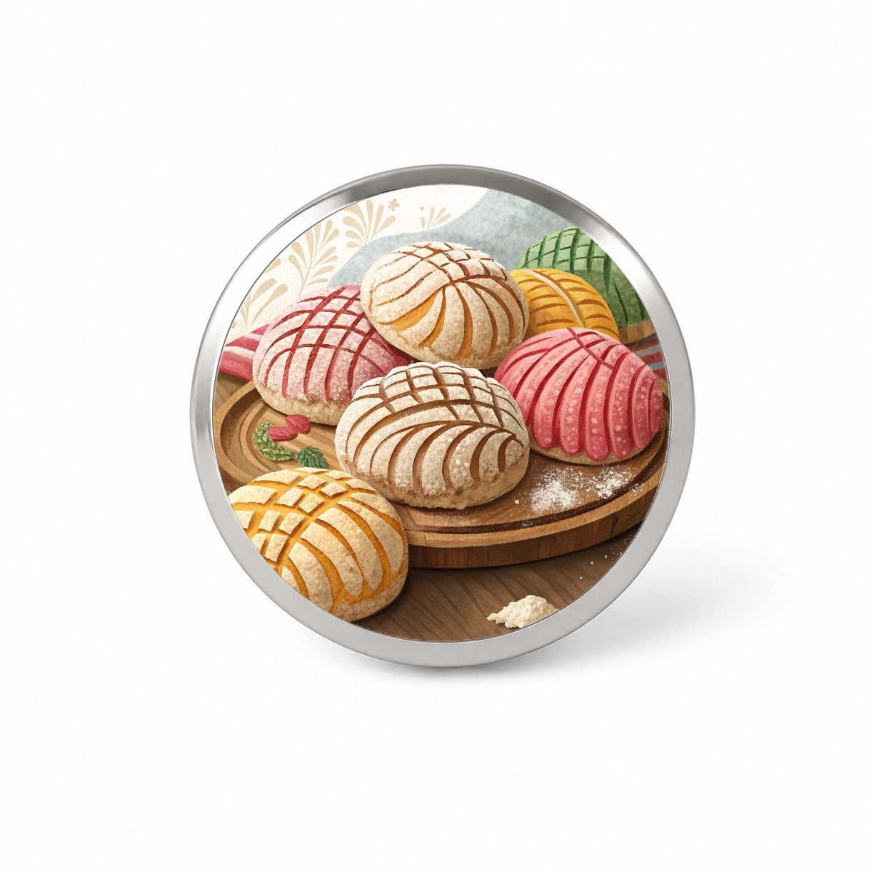 Scattered Conchas Pastry Mexican Sweet Breads Novelty Hat Backpack Lapel Pin