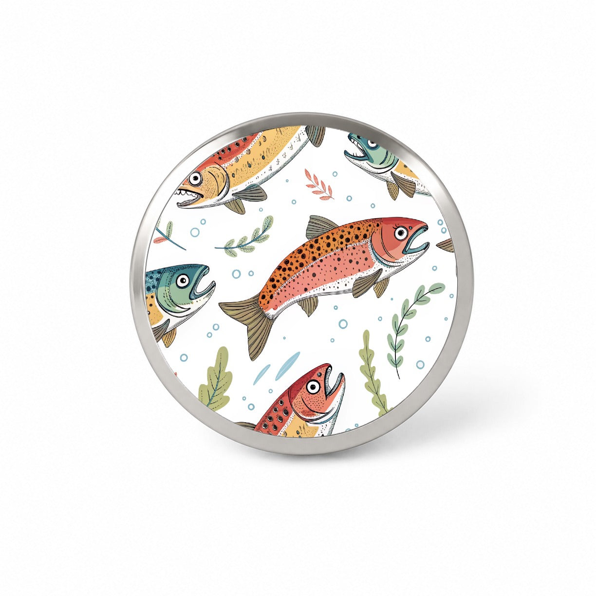 Trout Fish Swimming Fishing Novelty Hat Backpack Lapel Pin