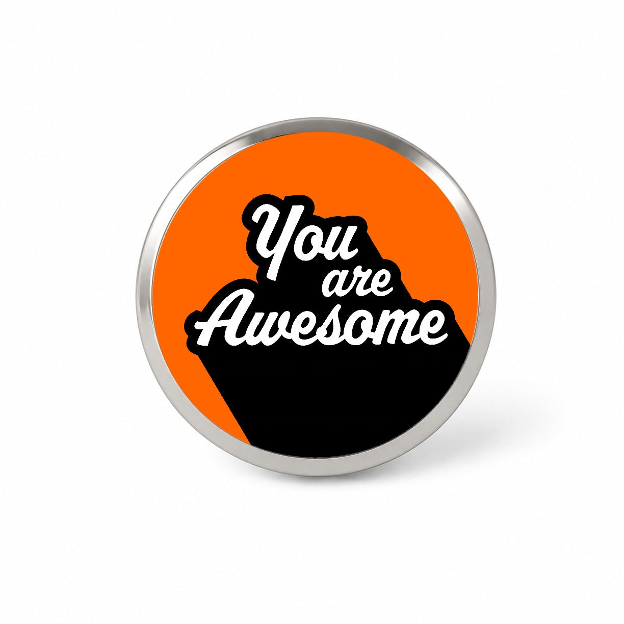 You Are Awesome Funny Inspirational Orange Novelty Hat Backpack Lapel Pin