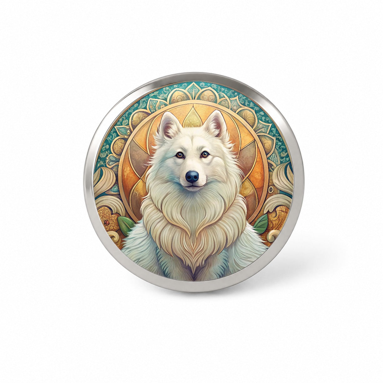 American Eskimo Dog Art Nouveau Novelty Hat Backpack Lapel Pin