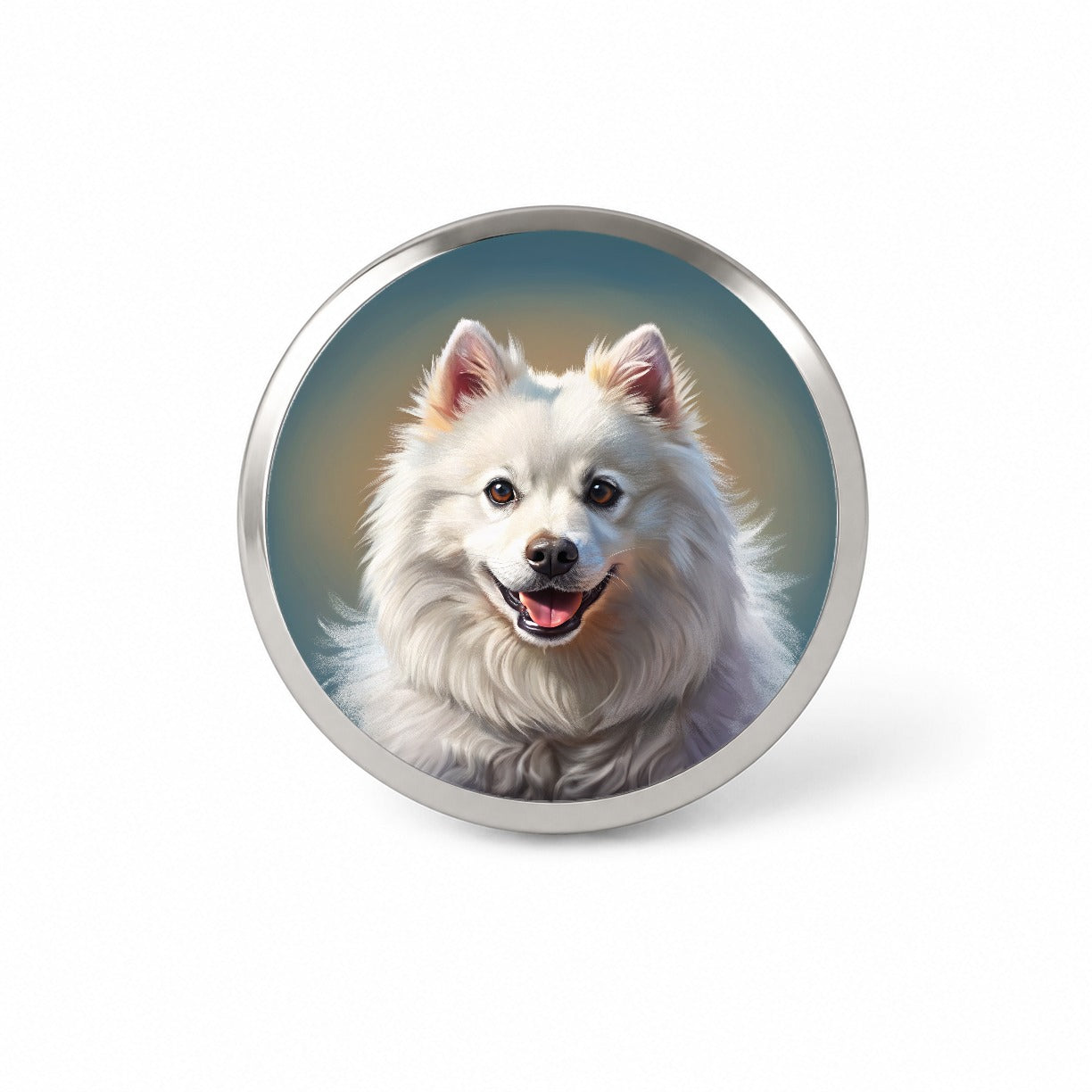 American Eskimo Dog Illustration Novelty Hat Backpack Lapel Pin