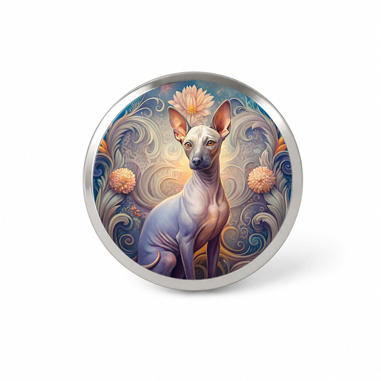 American Hairless Terrier Dog Art Nouveau Novelty Hat Backpack Lapel Pin