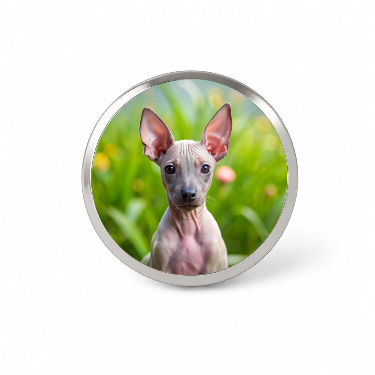 American Hairless Terrier Dog Puppy Photo Novelty Hat Backpack Lapel Pin