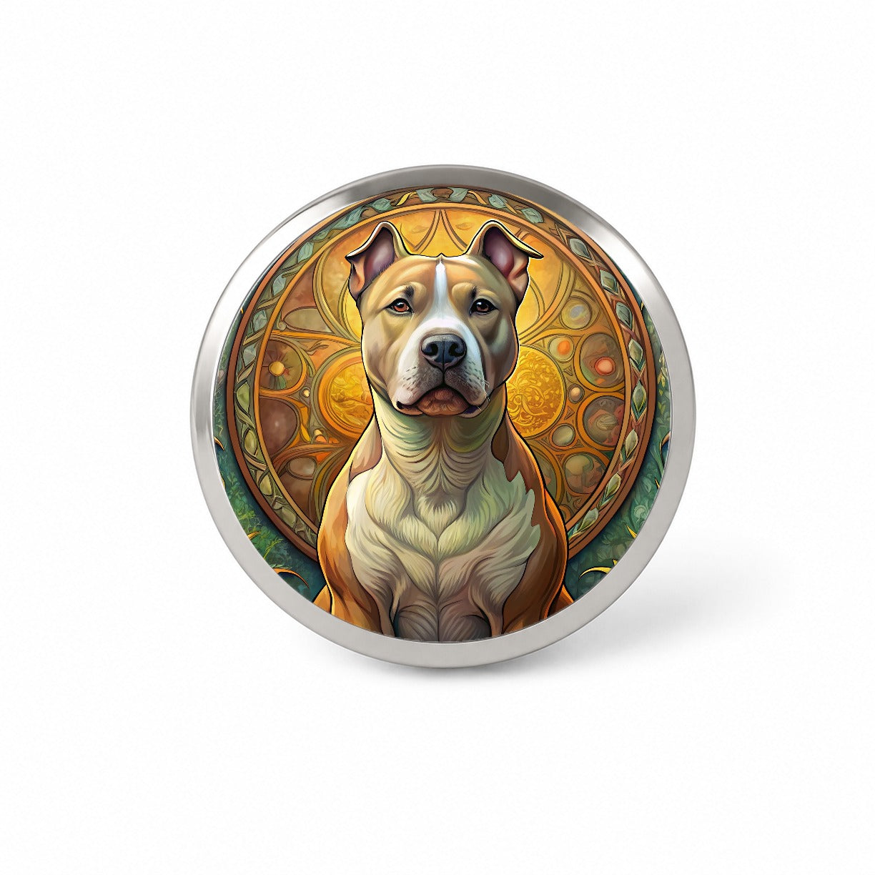 American Staffordshire Terrier Dog Art Nouveau Novelty Hat Backpack Lapel Pin