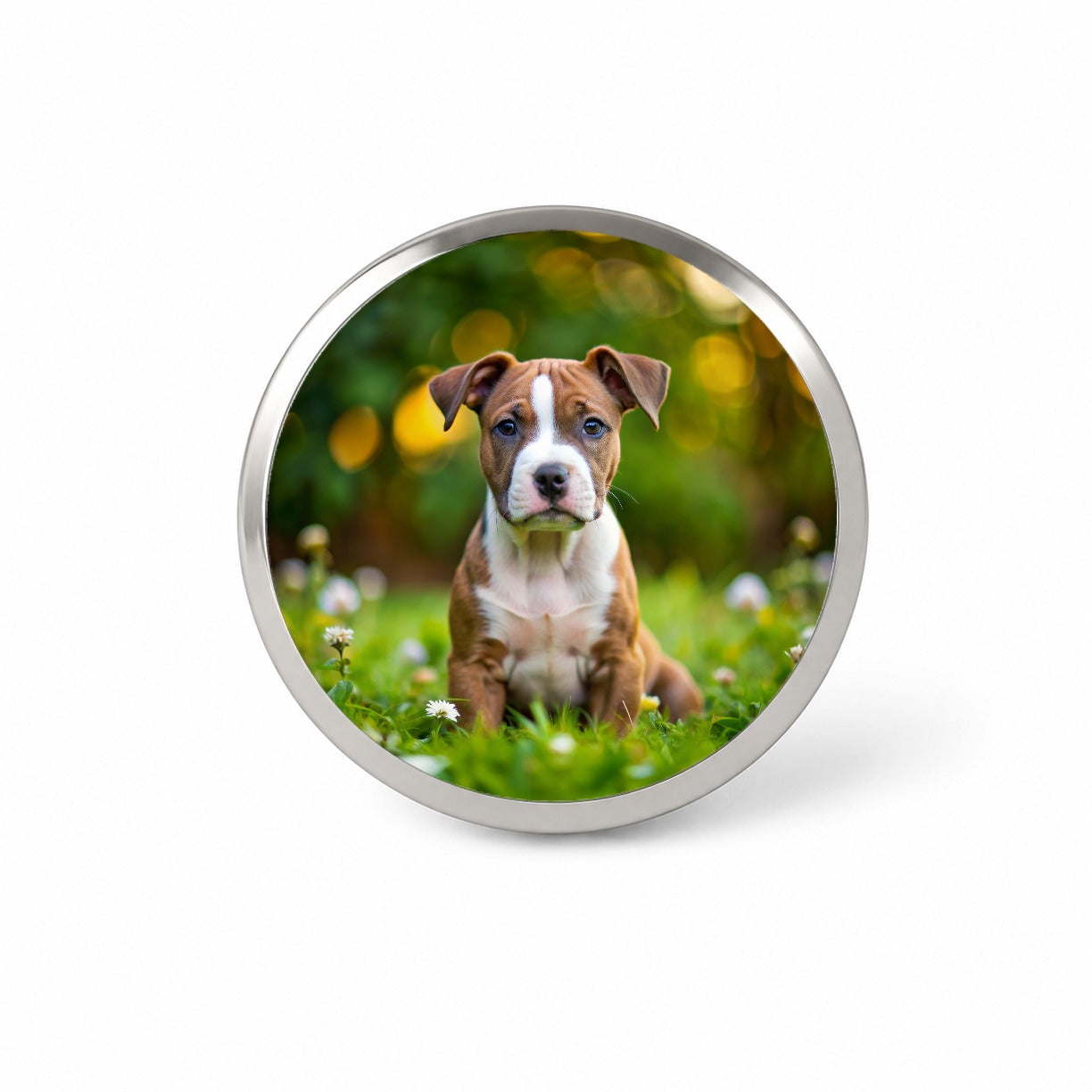 American Staffordshire Terrier Dog Puppy Photo Novelty Hat Backpack Lapel Pin
