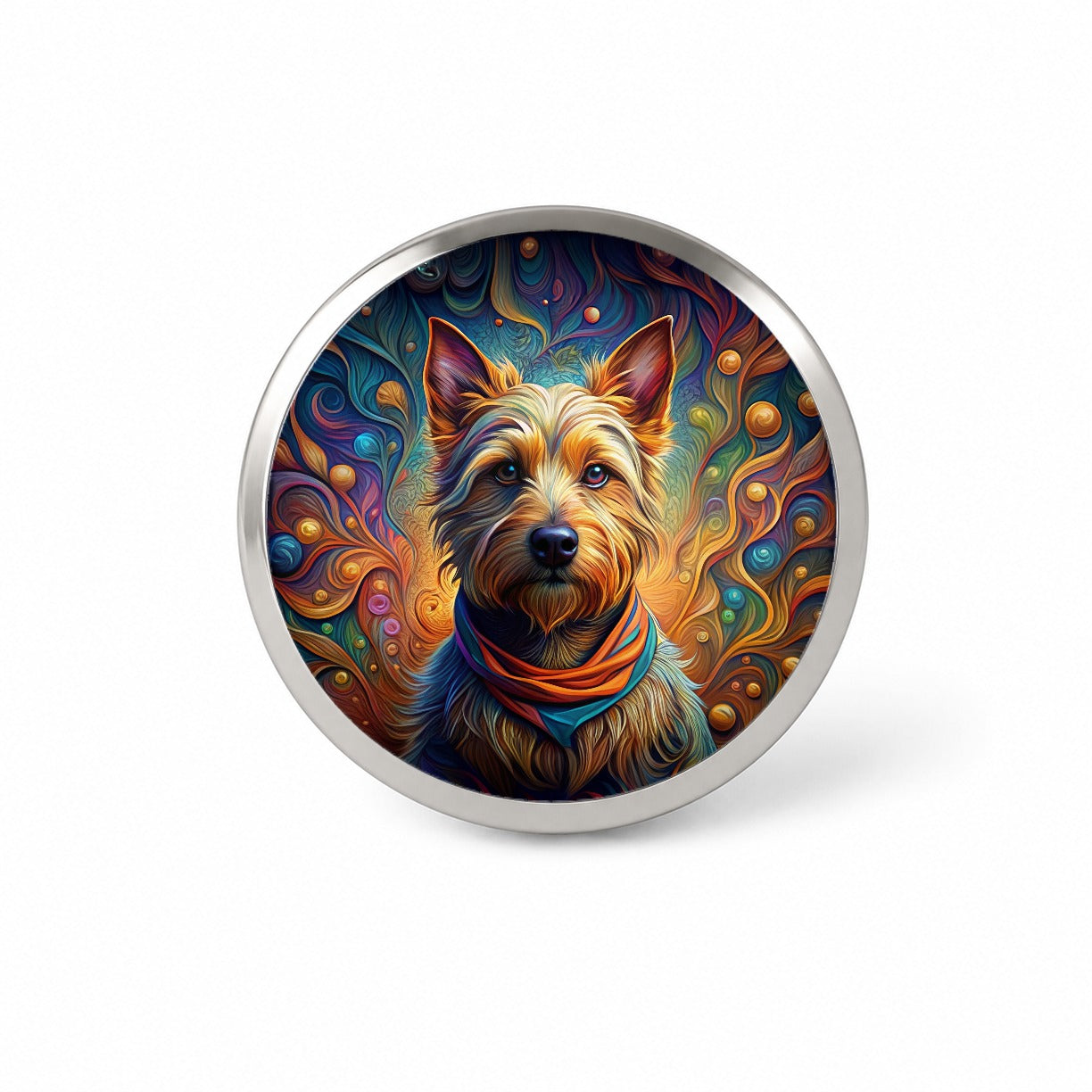 Australian Terrier Dog Art Nouveau Novelty Hat Backpack Lapel Pin