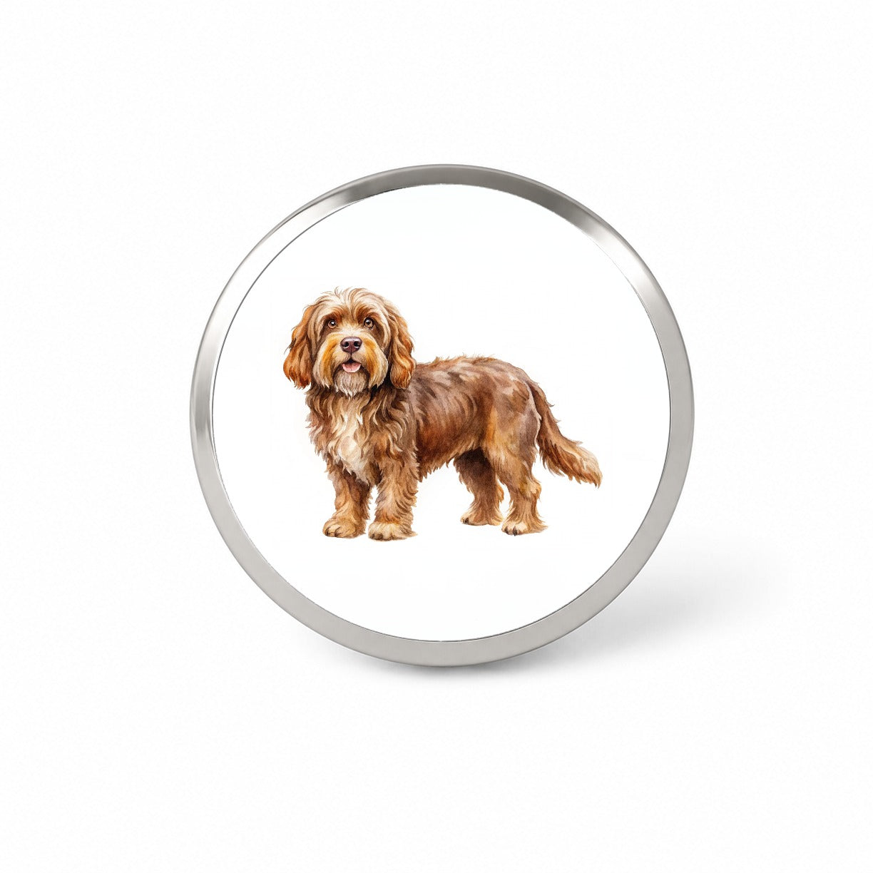 Barbet Dog Watercolor Style Novelty Hat Backpack Lapel Pin