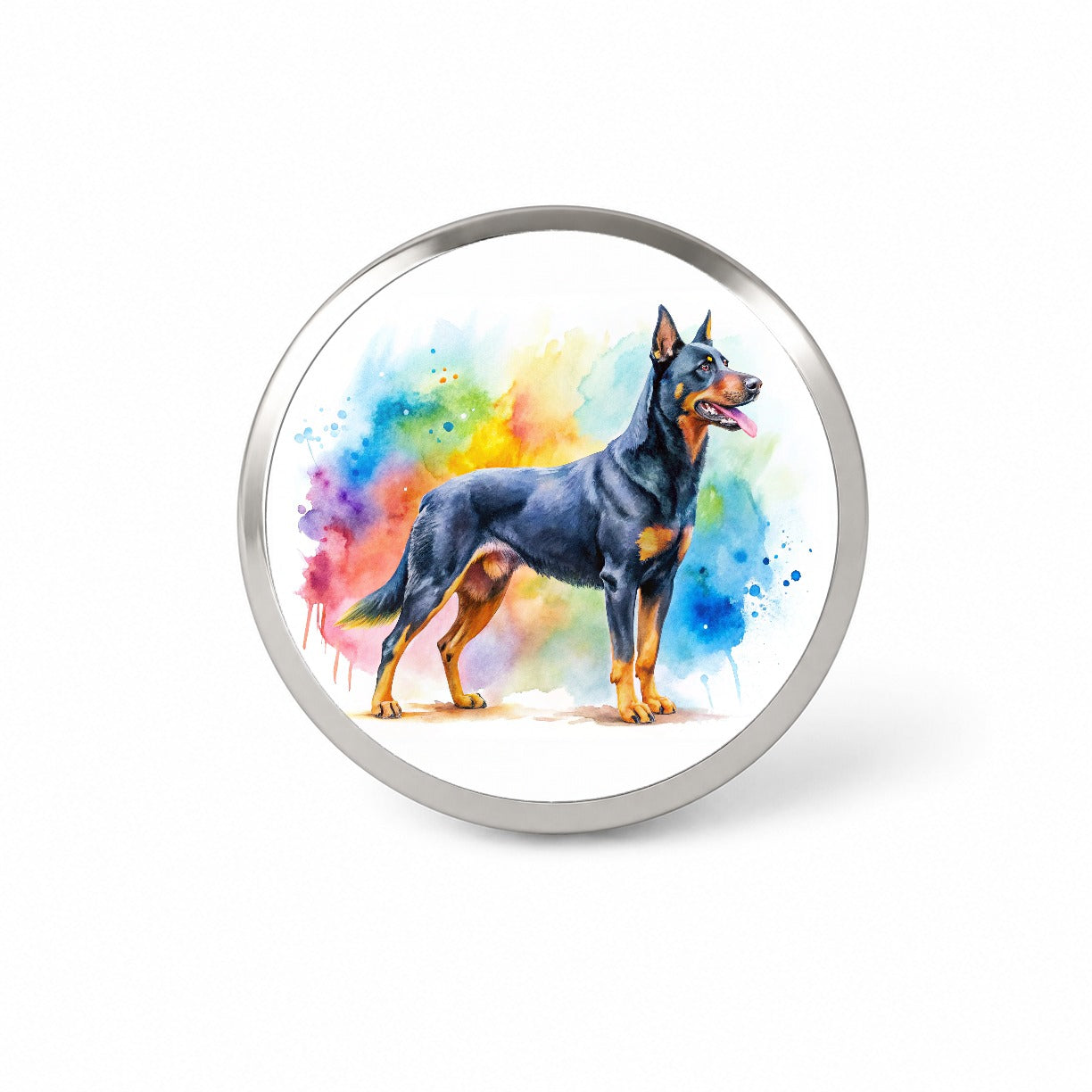Beauceron Dog Watercolor Style Novelty Hat Backpack Lapel Pin
