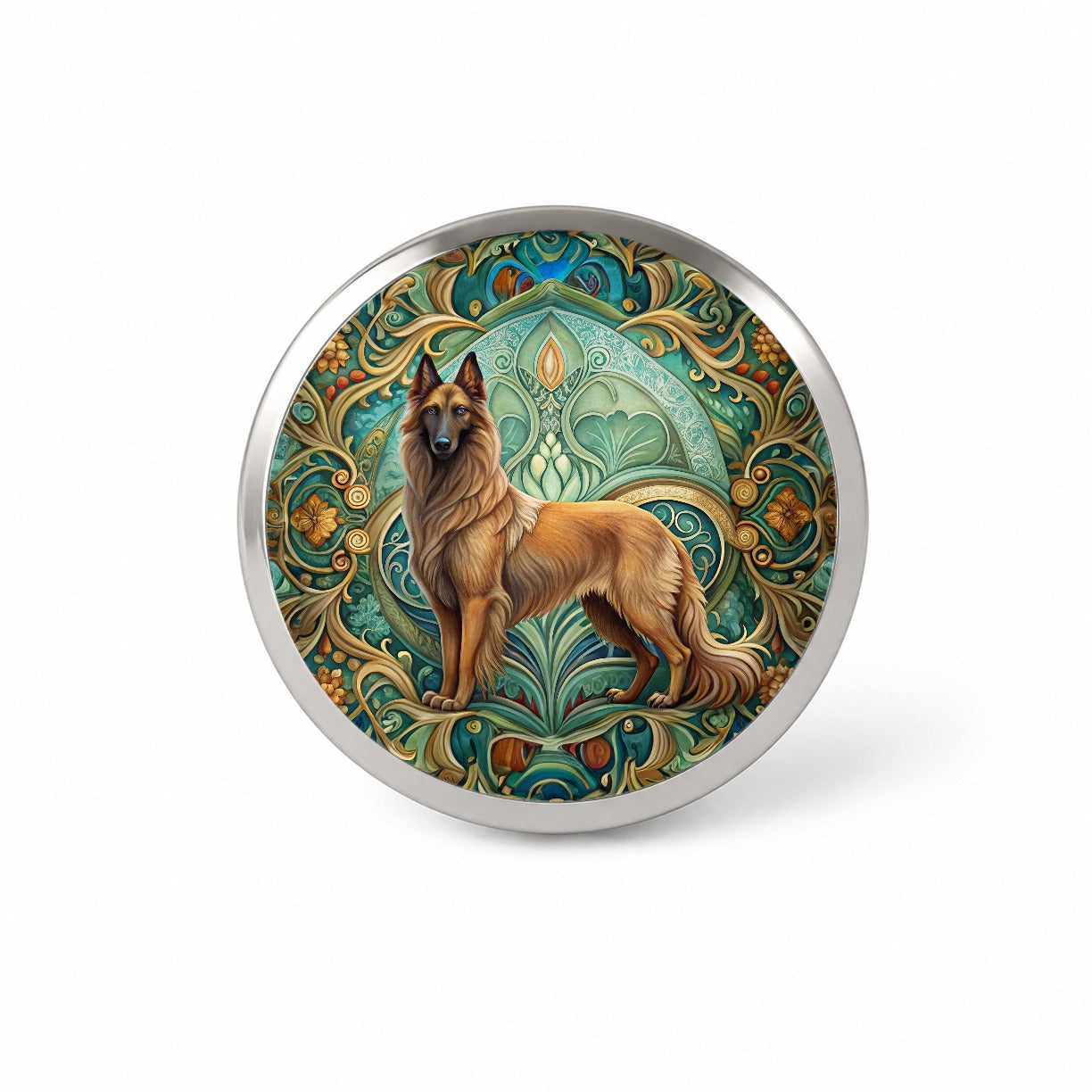 Belgian Tervuren Dog Art Nouveau Novelty Hat Backpack Lapel Pin
