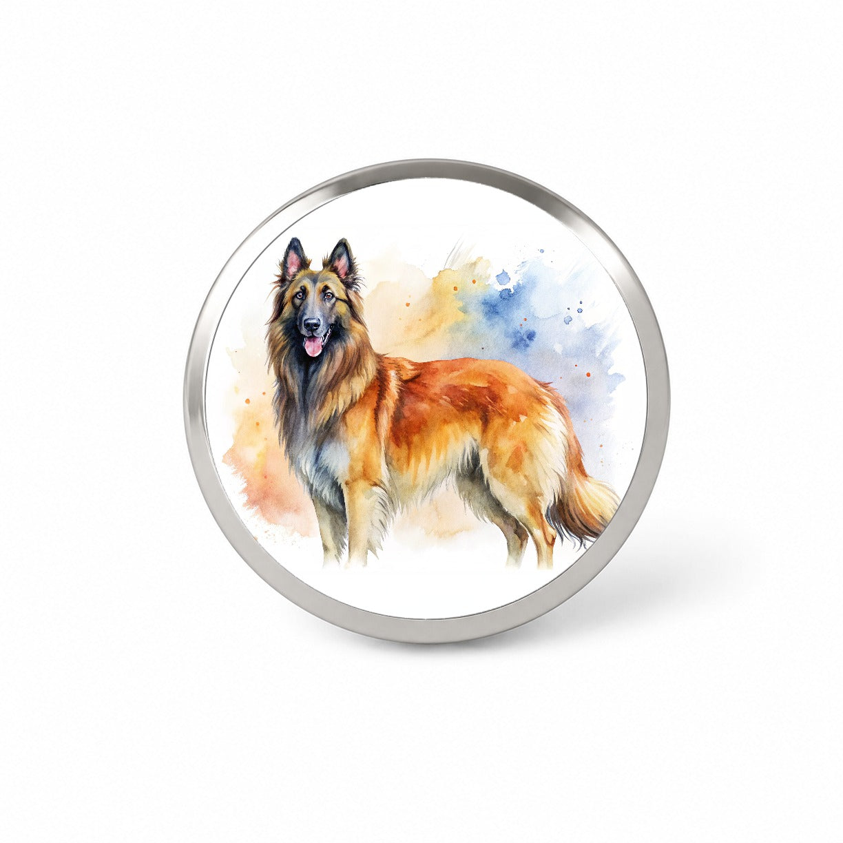 Belgian Tervuren Dog Watercolor Style Novelty Hat Backpack Lapel Pin