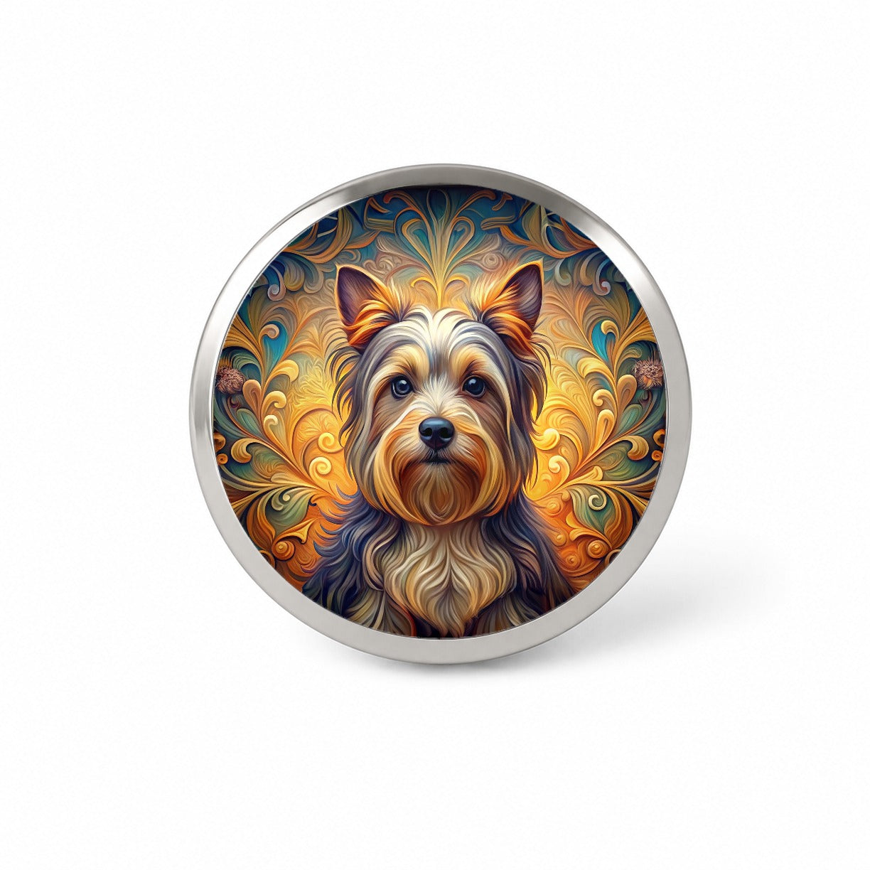 Biewer Terrier Dog Art Nouveau Novelty Hat Backpack Lapel Pin