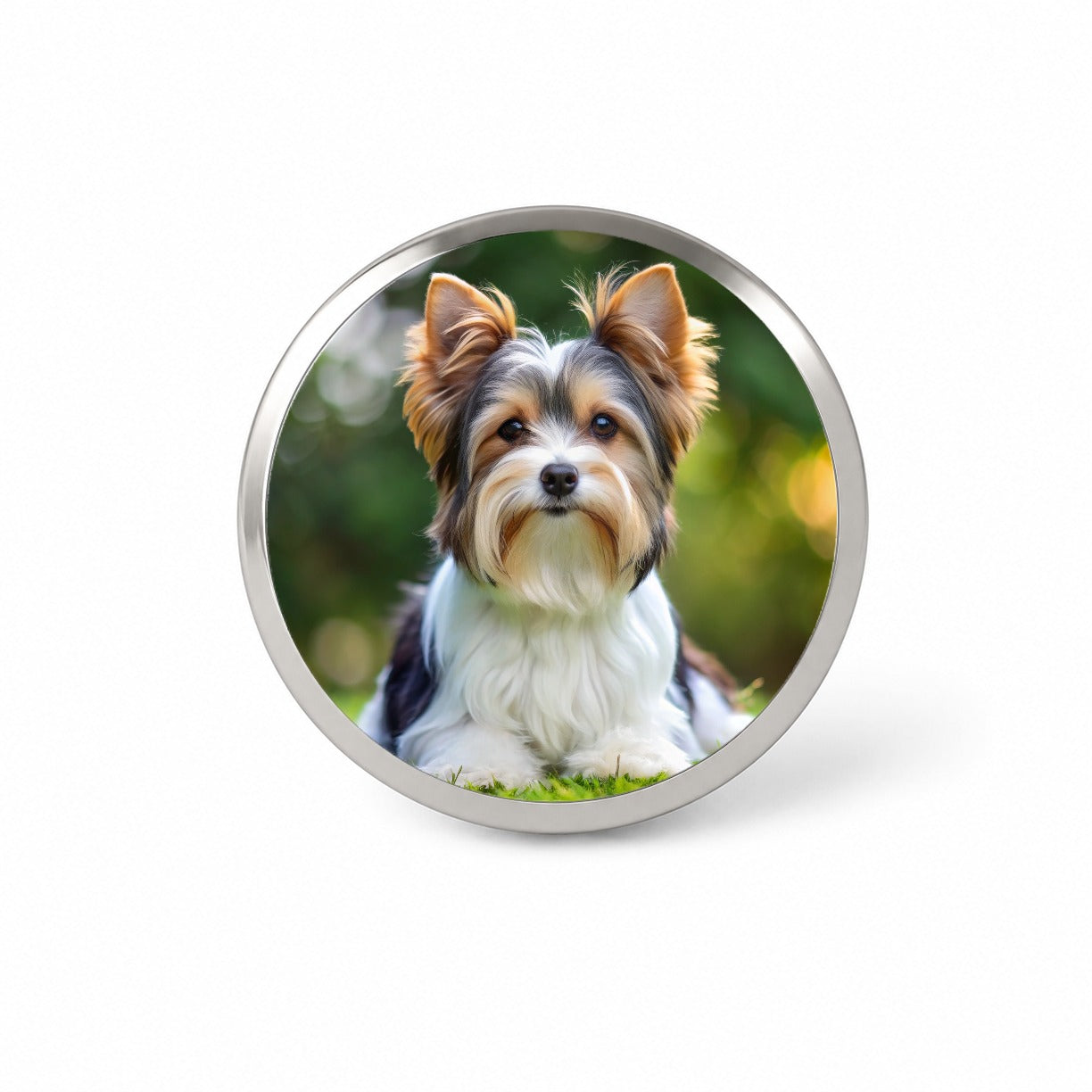 Biewer Terrier Dog Photo Novelty Hat Backpack Lapel Pin